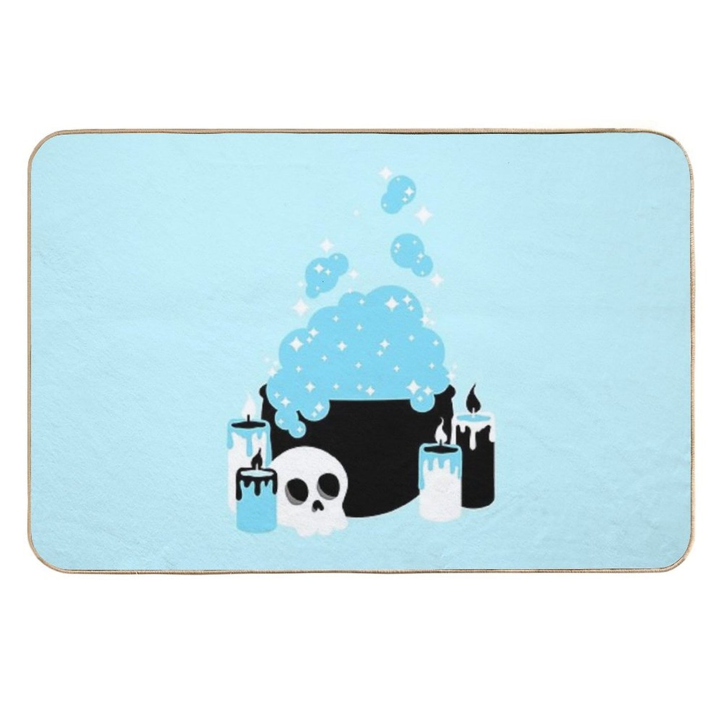 Cauldron Bubbles Blue Long-Lasting Bath Mat