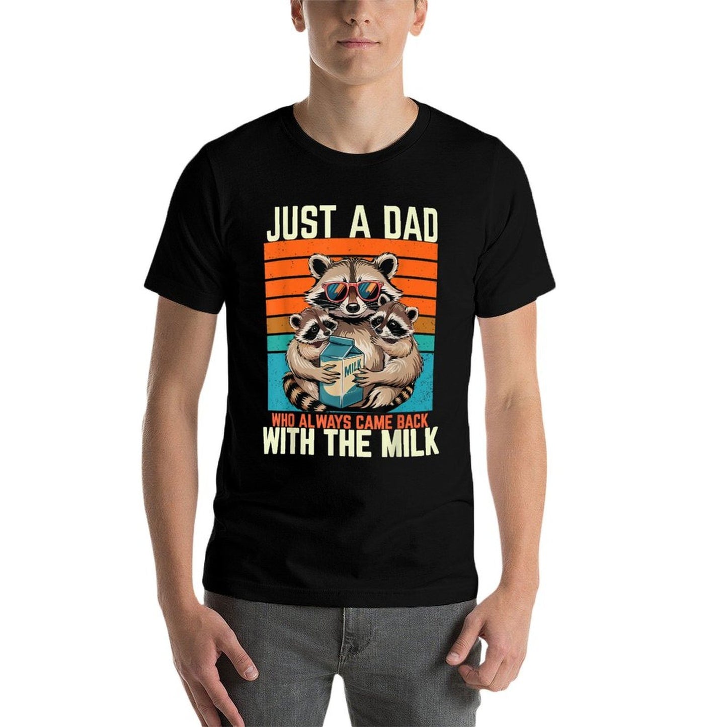Just A Dad Who Always Came Back With Milk Oversized Silhouette T-Shirt