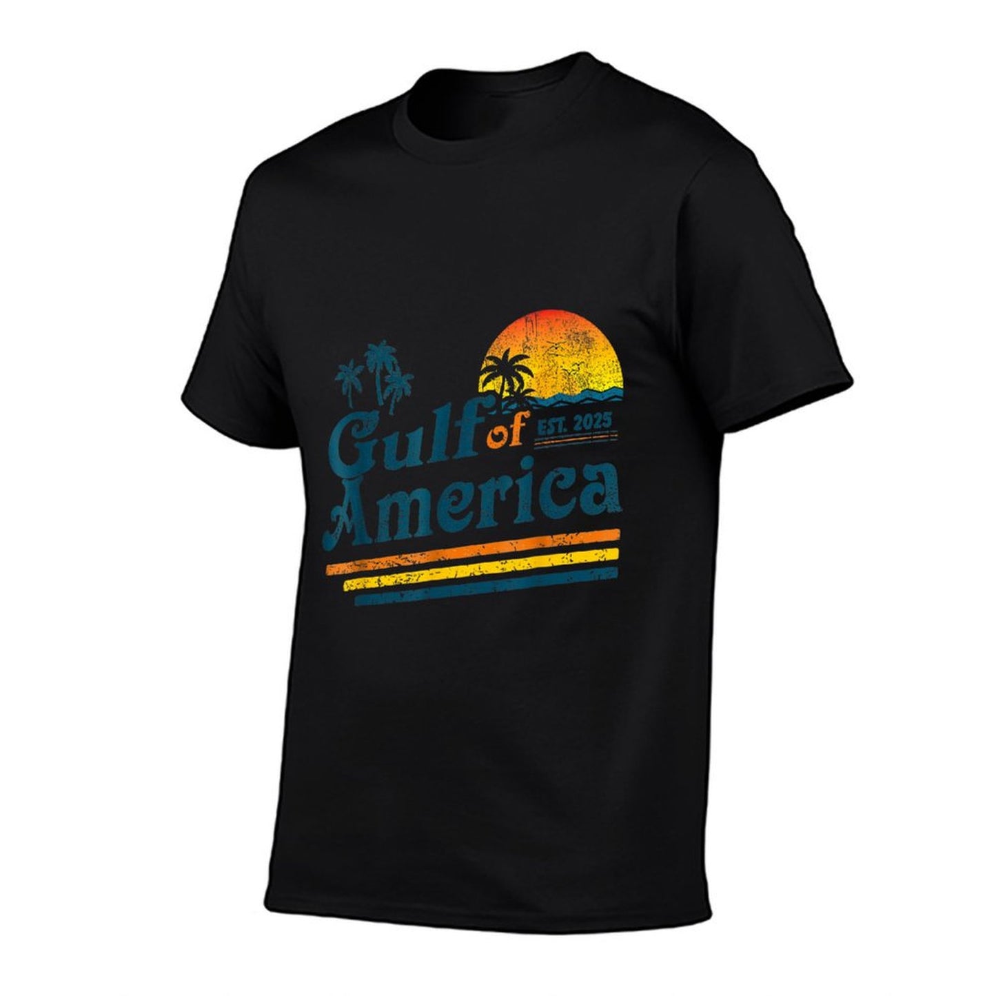 Retro Gulf Of US America 2025 American Flag Gulf Mexico Relaxed-fit T-Shirt