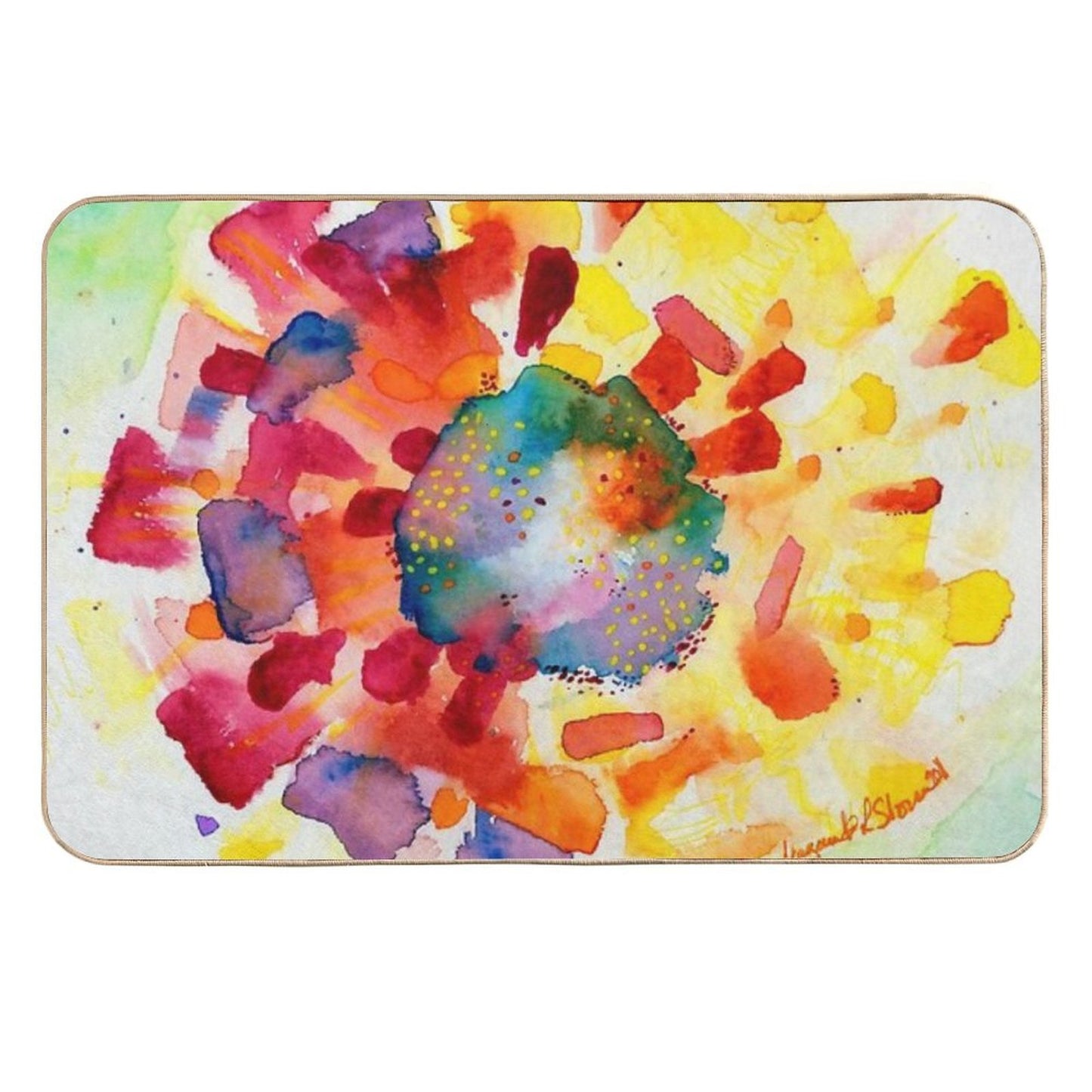 Flower-Colorburst Non-Slip Bath Mat
