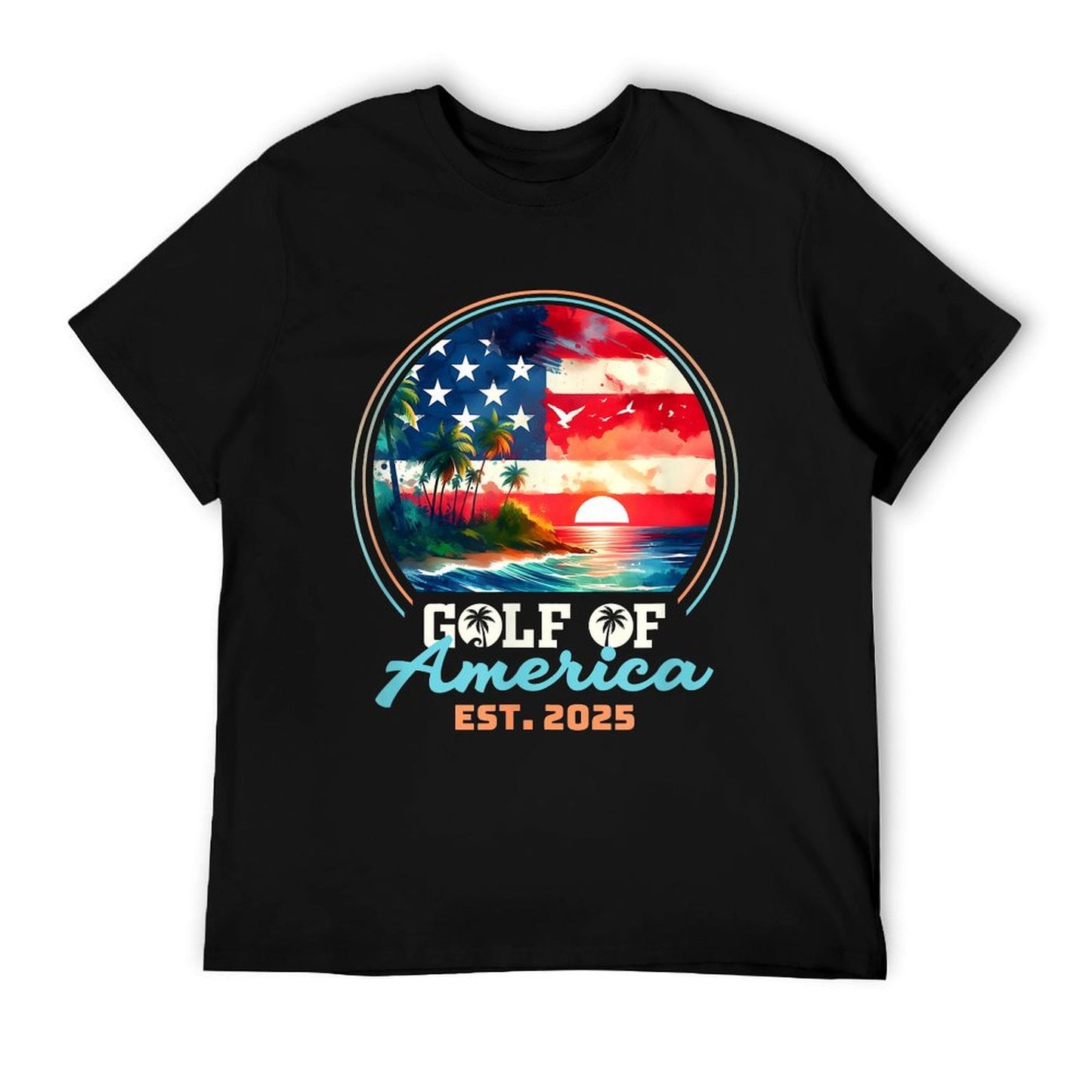 Gulf Of USA America Retro Vintage Beach Tagless Design T-Shirt