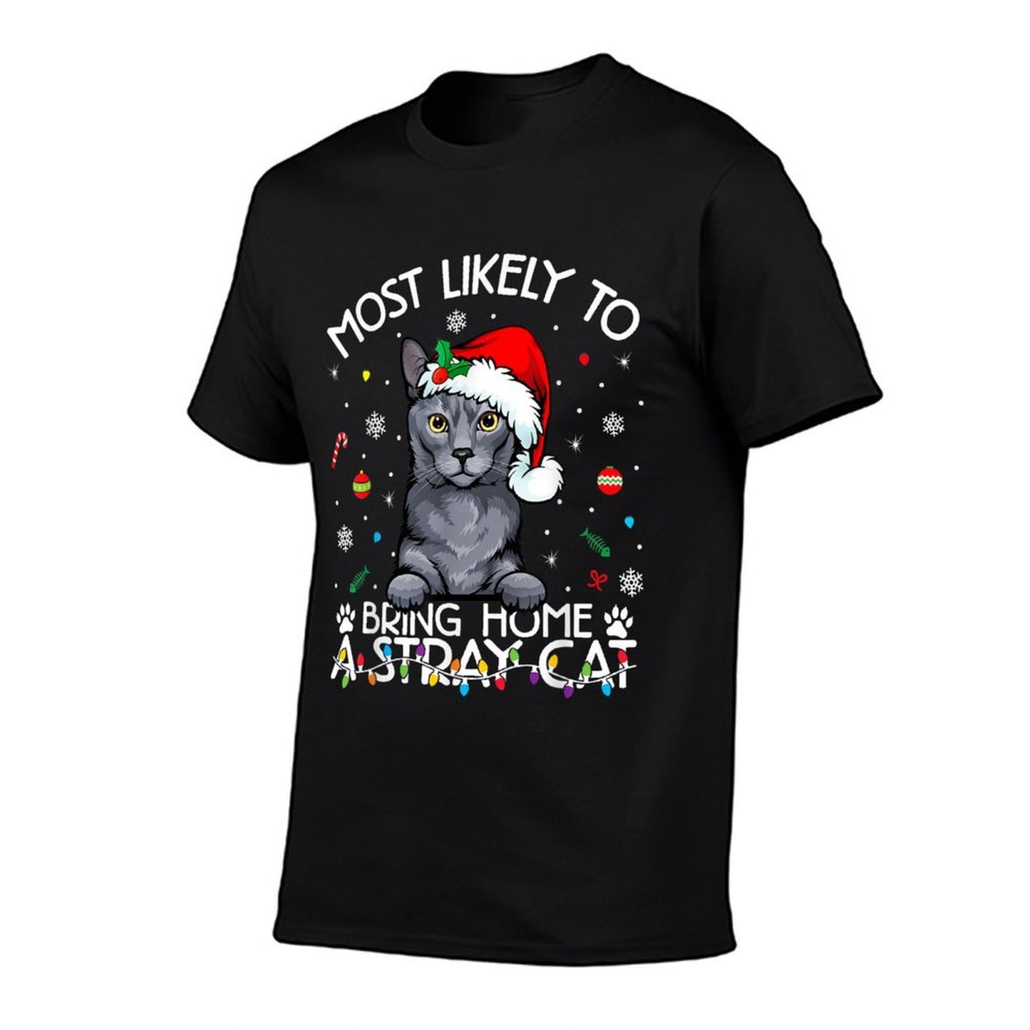Most Likely-To Bring Home A Stray Korat Cat Funny Christmas Affordable Price T-Shirt