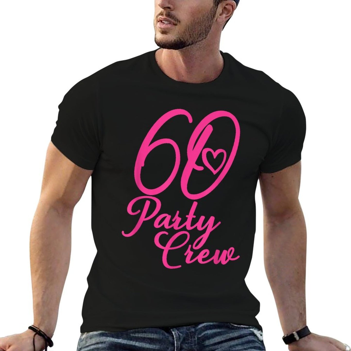 60 Party Crew Pink Matching Group Women 60th Birthday Relaxed-fit T-Shirt
