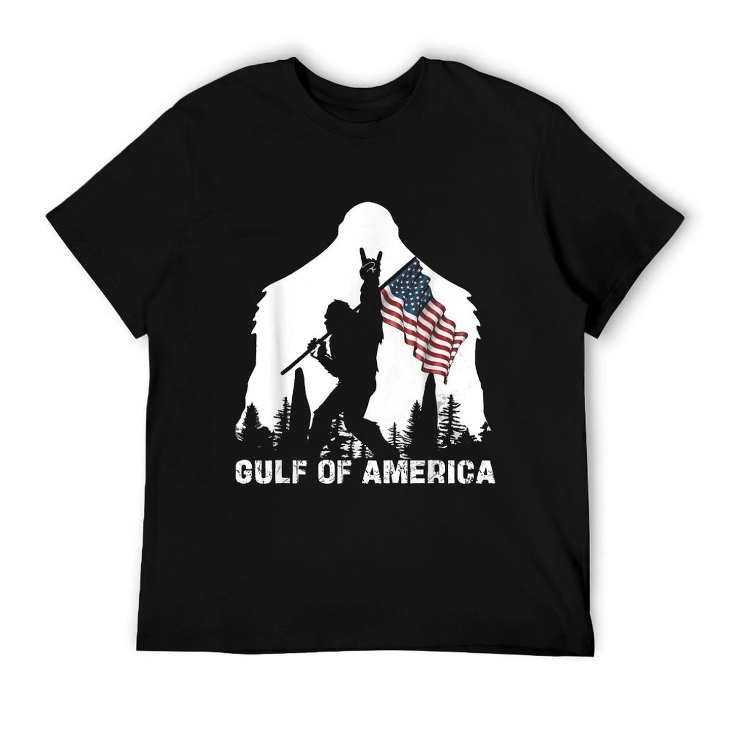 Gulf of USA America 2025 Funny Vintage USA Flag Stretchy T-Shirt