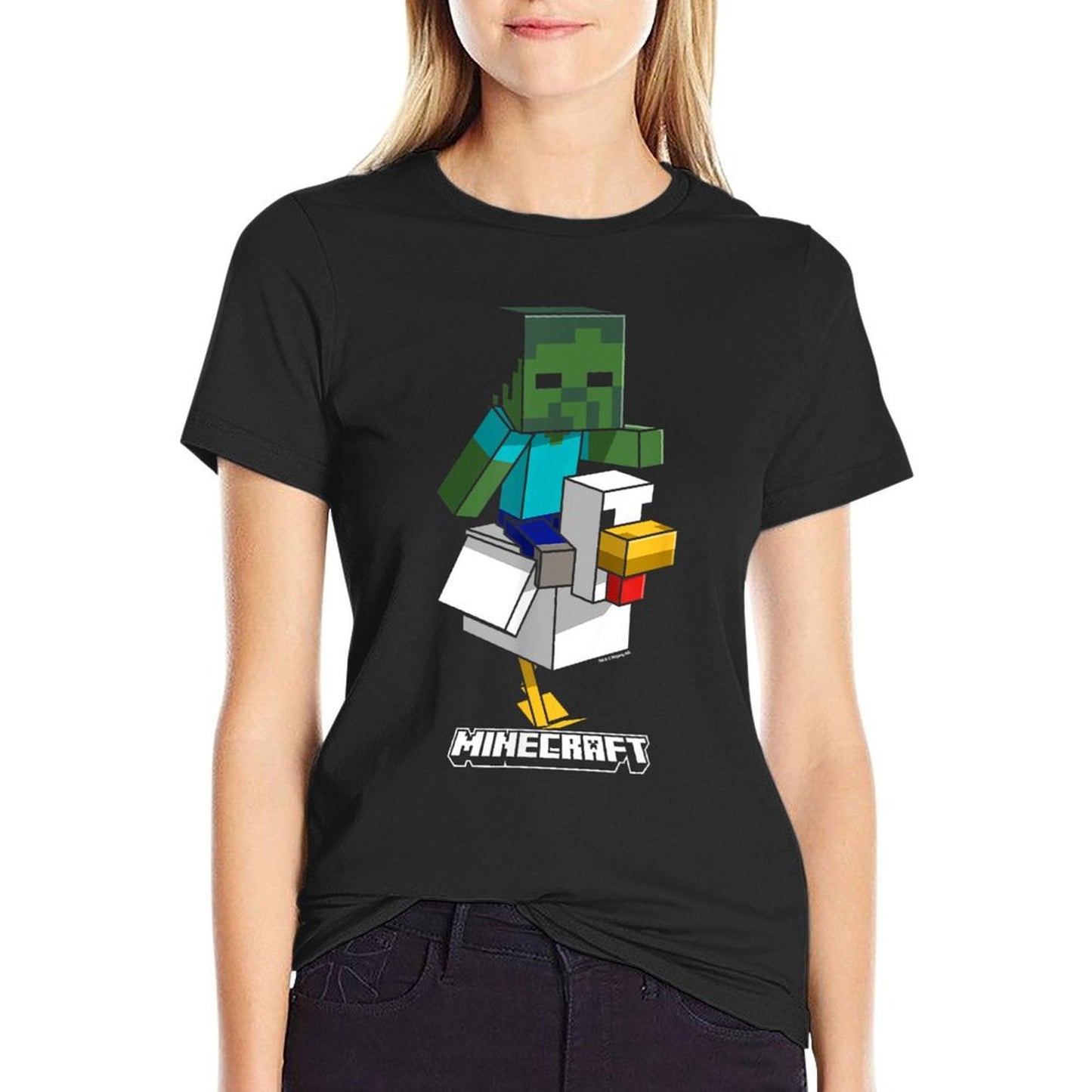 Minecraft Chicken Jockey Aiming To Attack Durable T-Shirt