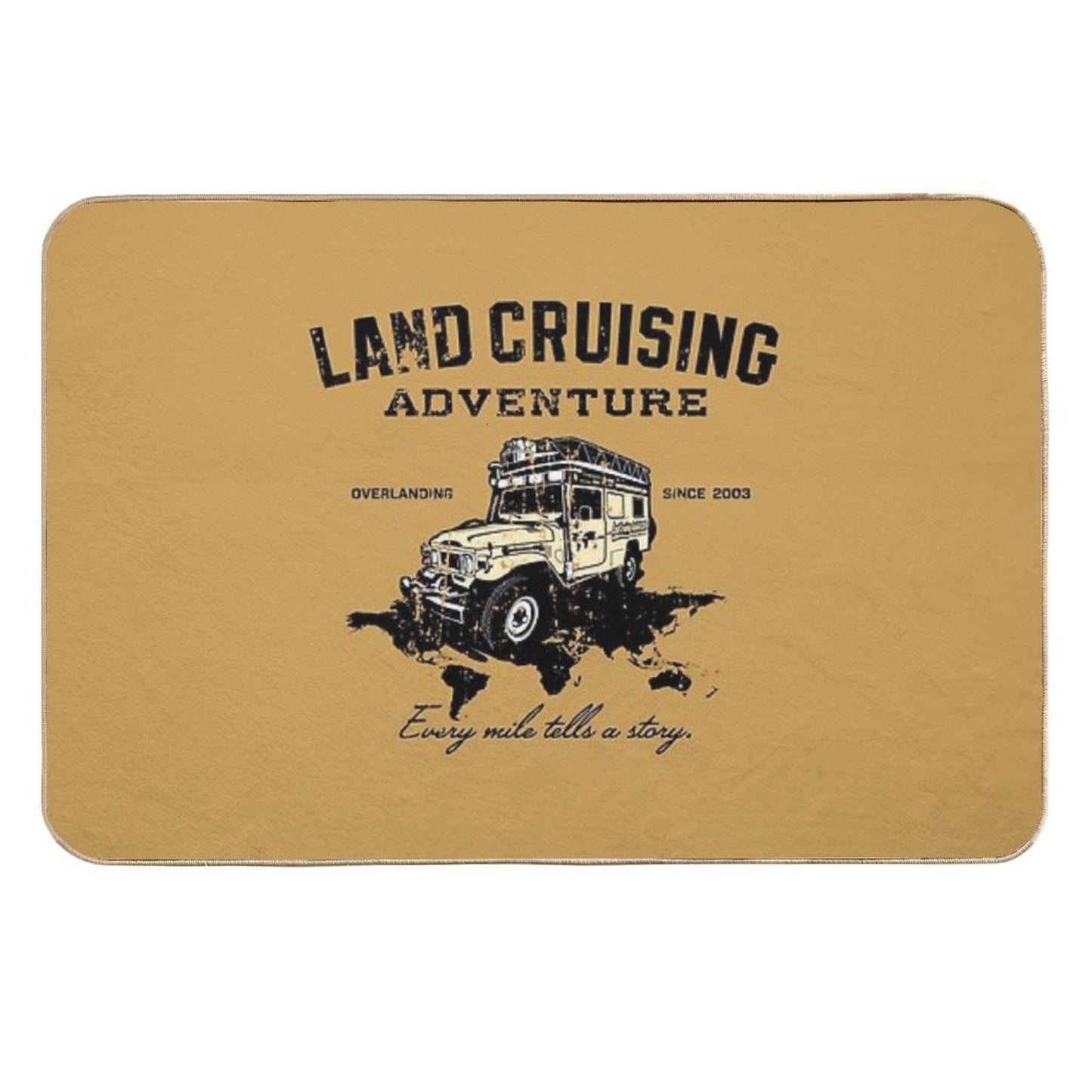 Every Mile Tells A Story - Dark Print Easy To Clean Bath Mat