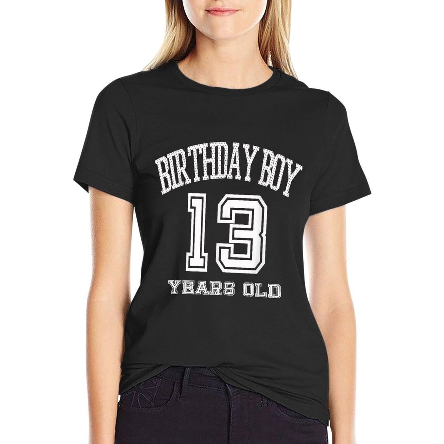 13th Birthday 13 Yrs Years Old Birthday Boy Varsity T-shirt Slim-fit Cut T-Shirt