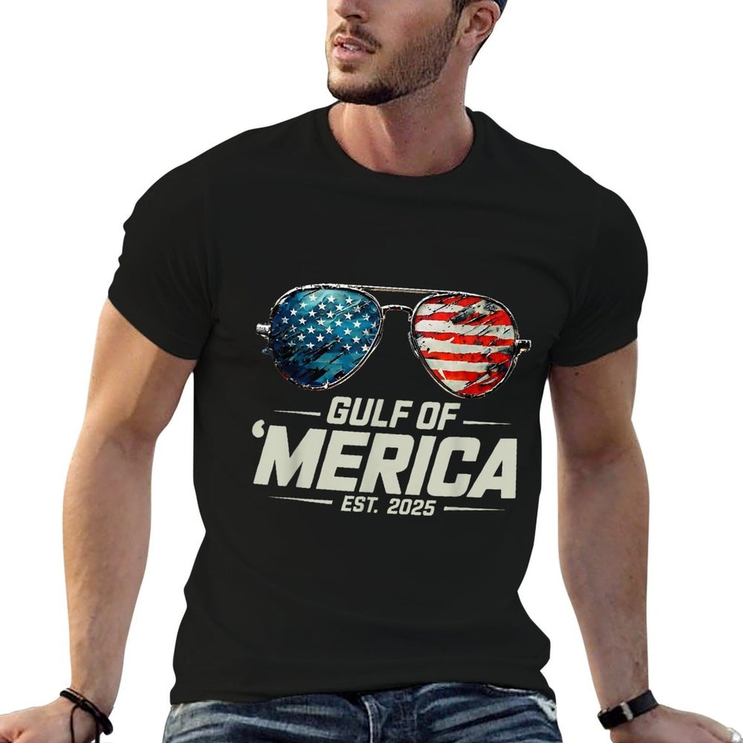 Retro Sunglasses Funny Gulf Of USA America 2025 Sunglasses Soft T-Shirt