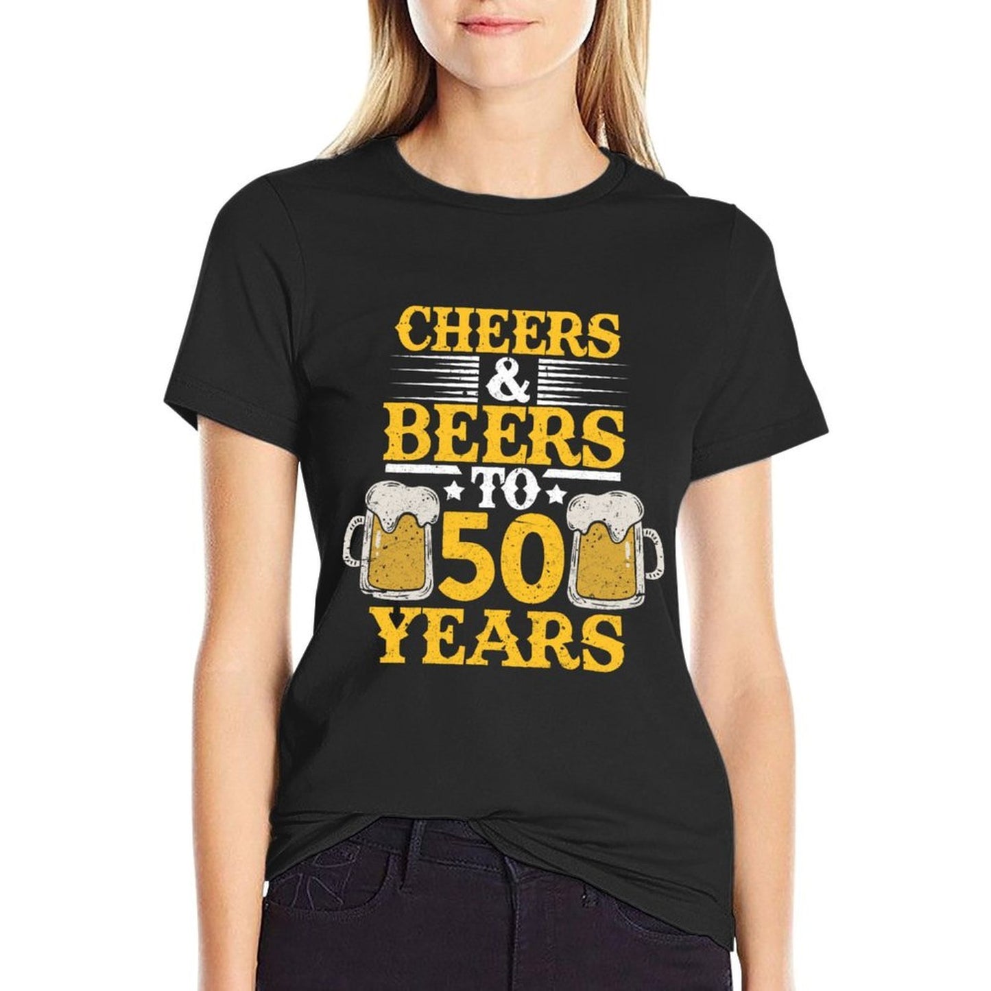 Cheers And Beers To 50 Years Funny 50th Birthday Slim-fit Cut T-Shirt