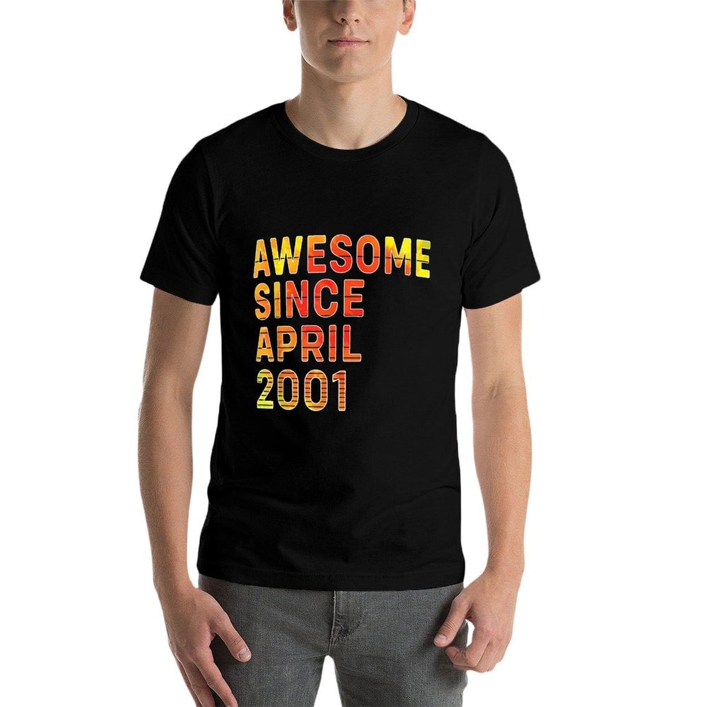 21 Years Old Awesome Since April 2001 21st Birthday Summer-ready Fabric T-Shirt