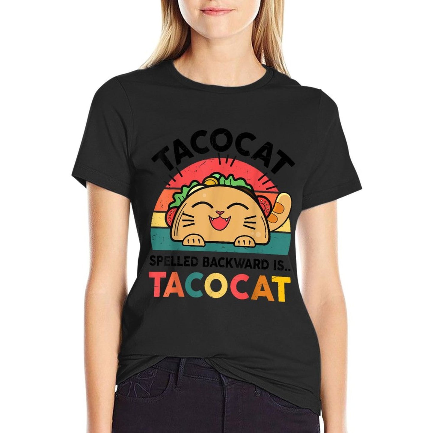 Taco Cat-Shirt Boy Spelled Backward Mexican Tuesday Funny Tagless Design T-Shirt