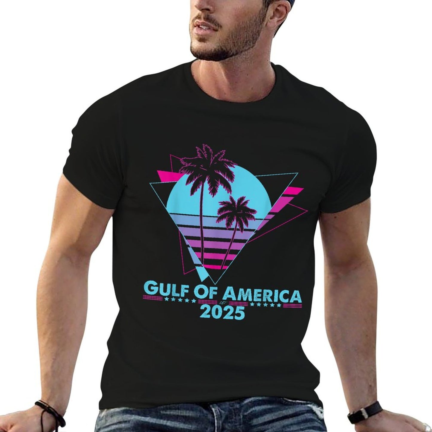 Retro Gulf Of USA America Outfit Luminous Design Gulf Mexico Easy-care T-Shirt