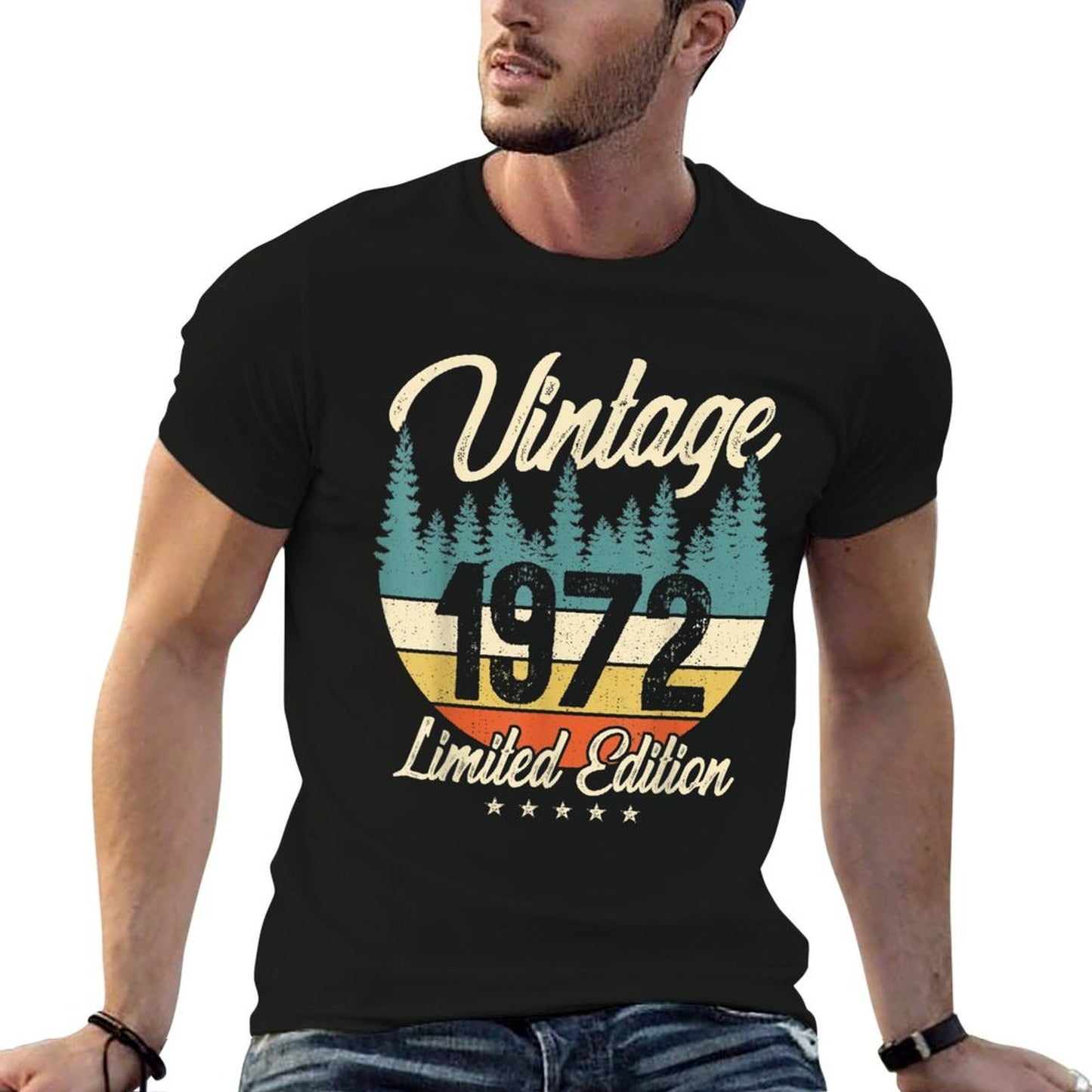 Mb Vintage 1972 Limited Edition Classic 50th Birthday High-quality Stitching T-Shirt