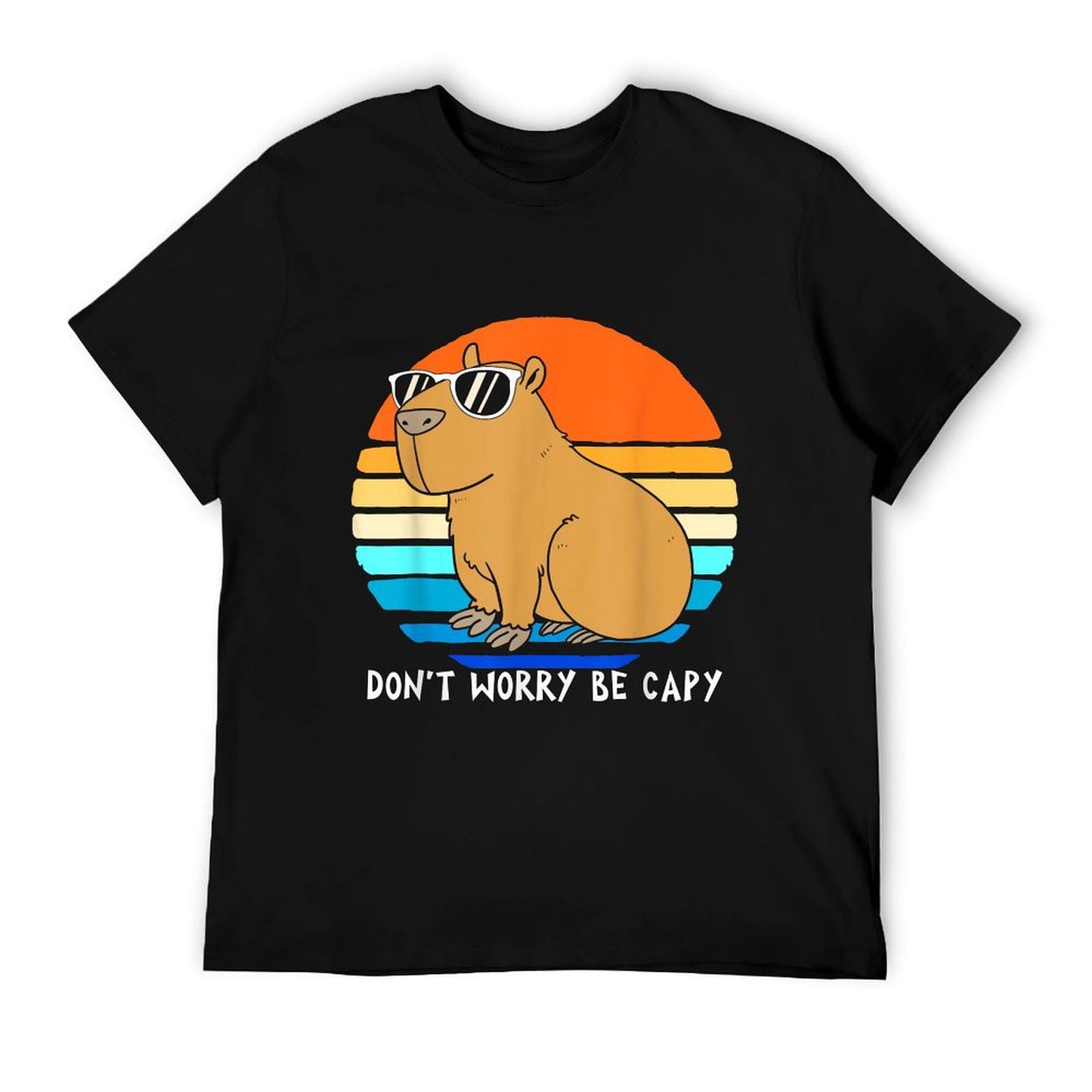Retro Rodent Funny Capybara Dont Be Worry Be Capy Slim-fit Cut T-Shirt