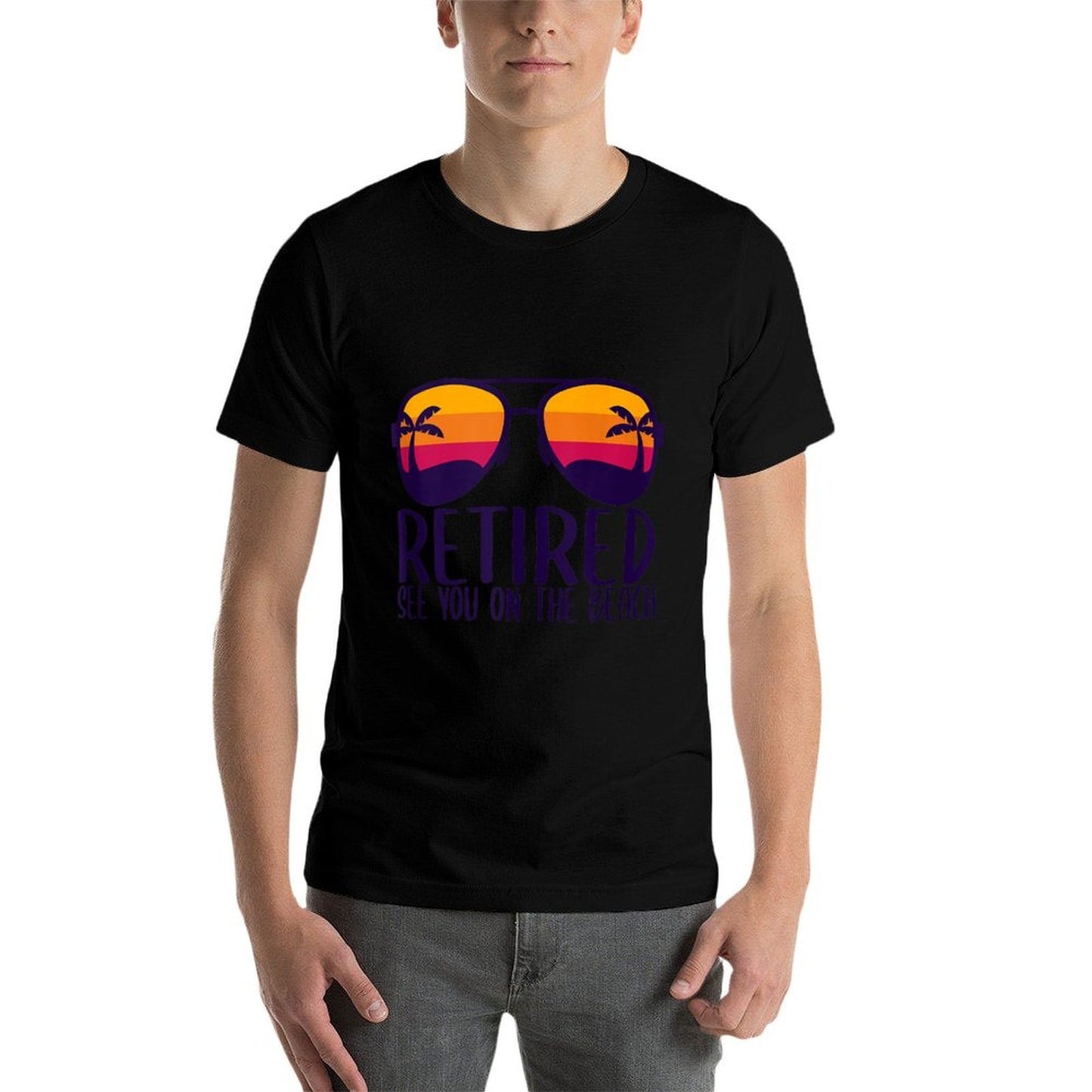 Retired See You On The Beach Funny Retirement Party Gift Polyester Blend T-Shirt