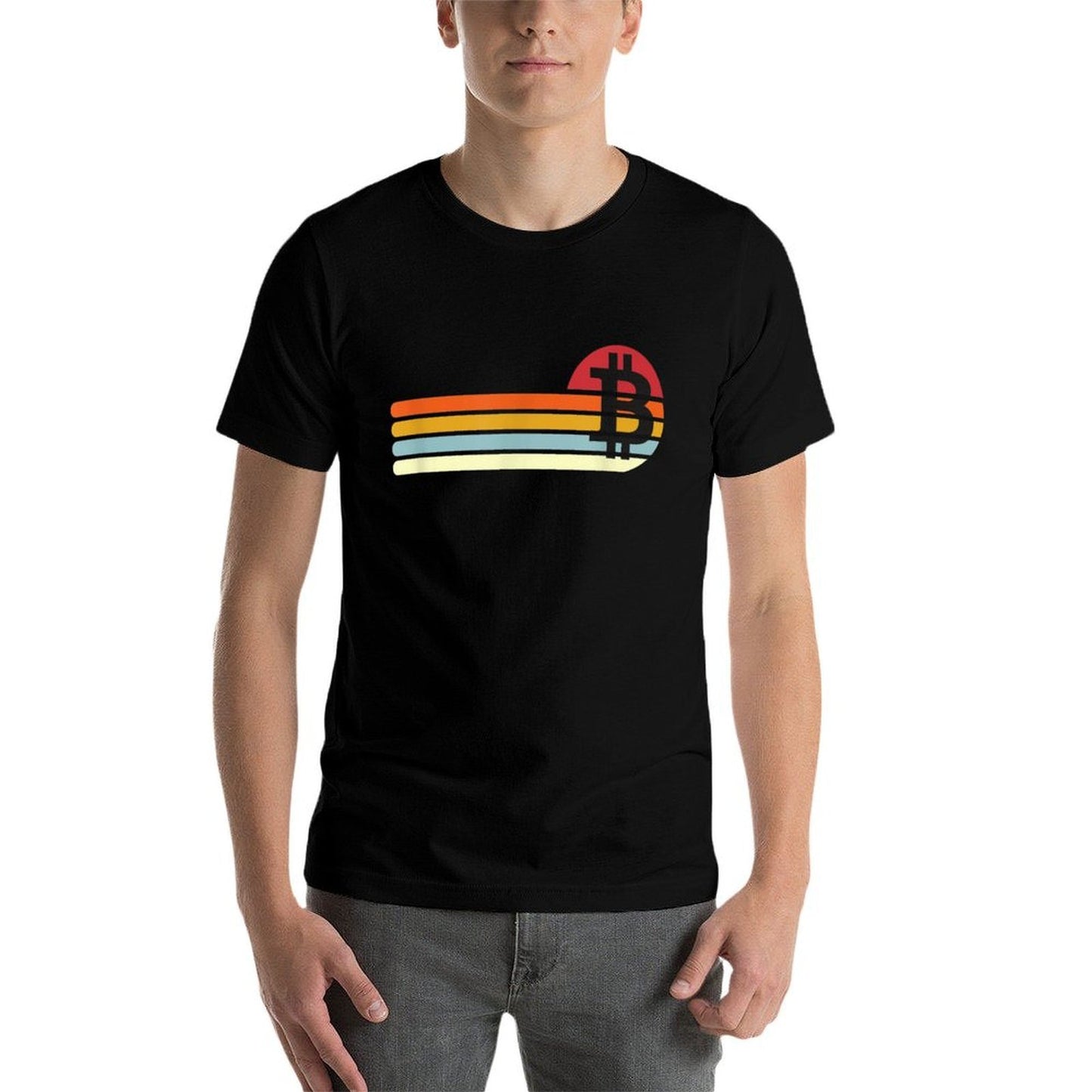 Vintage Retro Bitcoin Tagless Design T-Shirt