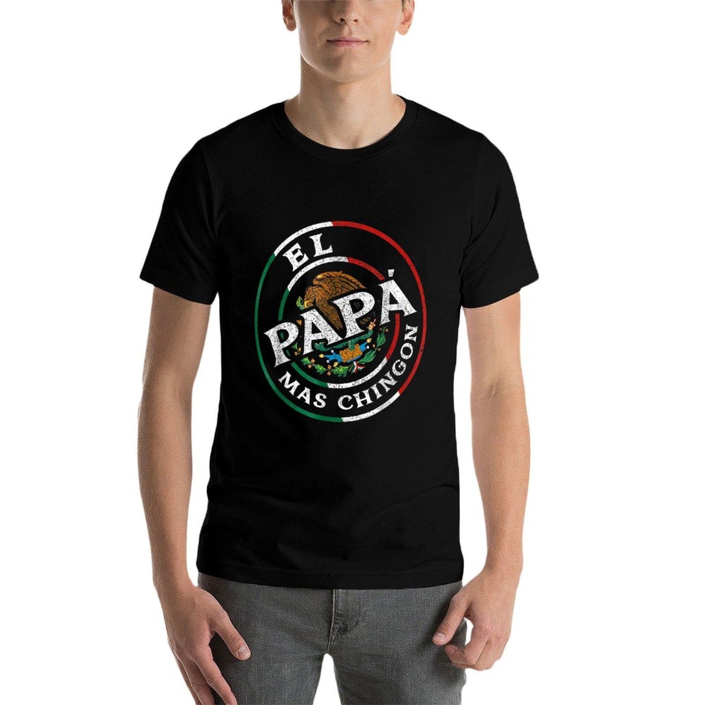 Father's Day El Papa Mas Chingon Funny Mexican Dad Spanish Fade-proof Color T-Shirt
