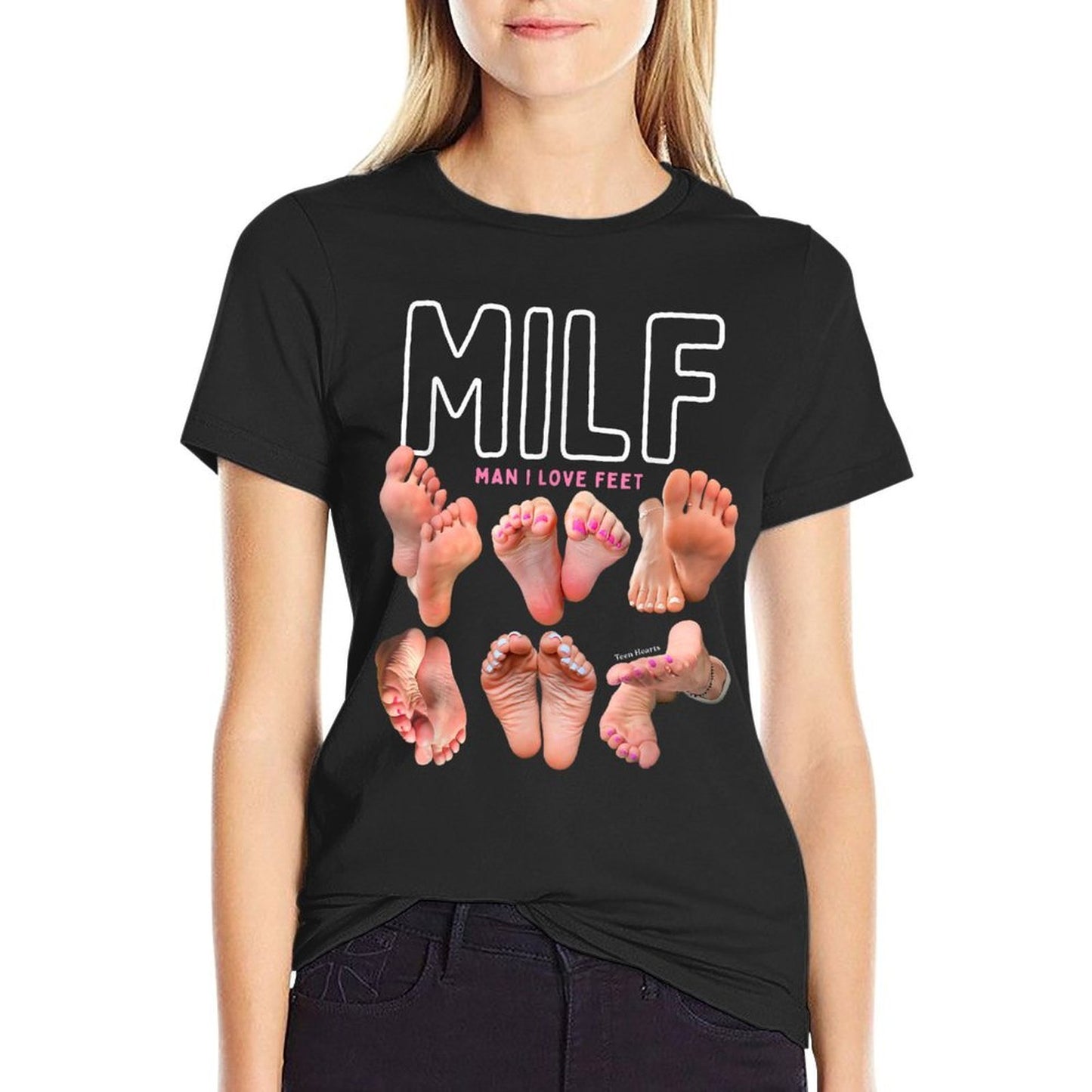 MILF Man I Love Feet Funny Graphic Sarcastic Relaxed-fit T-Shirt