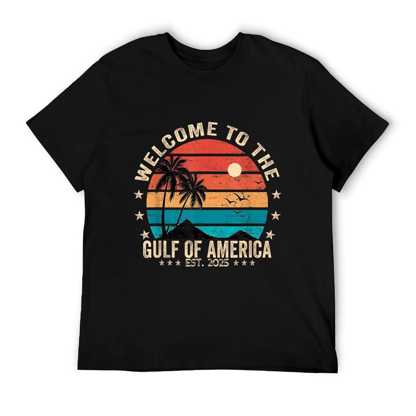 Gulf Of USA America Est 2025 Retro Vintage American Flag Odor-resistant T-Shirt
