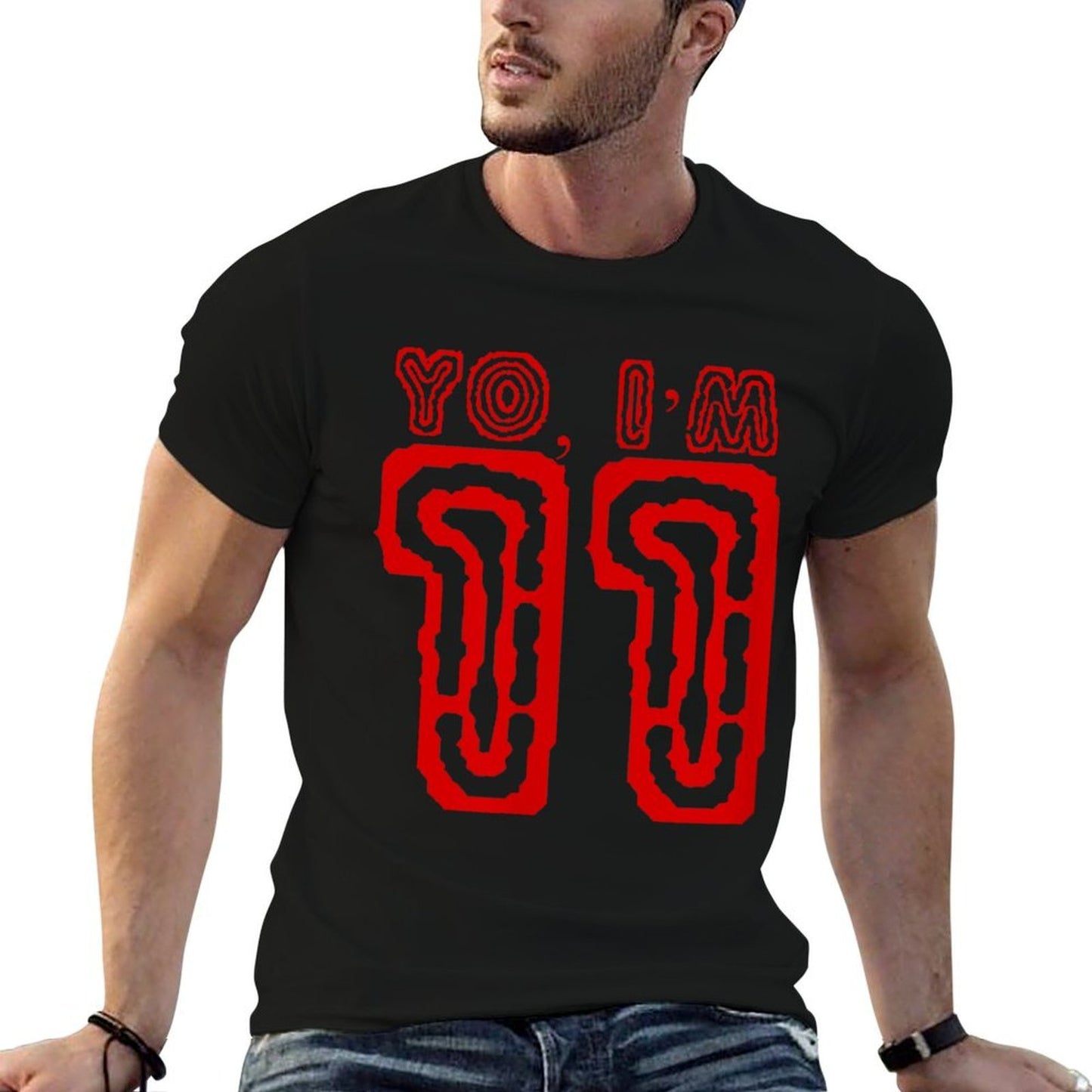 Yo, I'm 11 Eleven Years Old Birthday Tshirt Eleventh Ribbed Collar T-Shirt