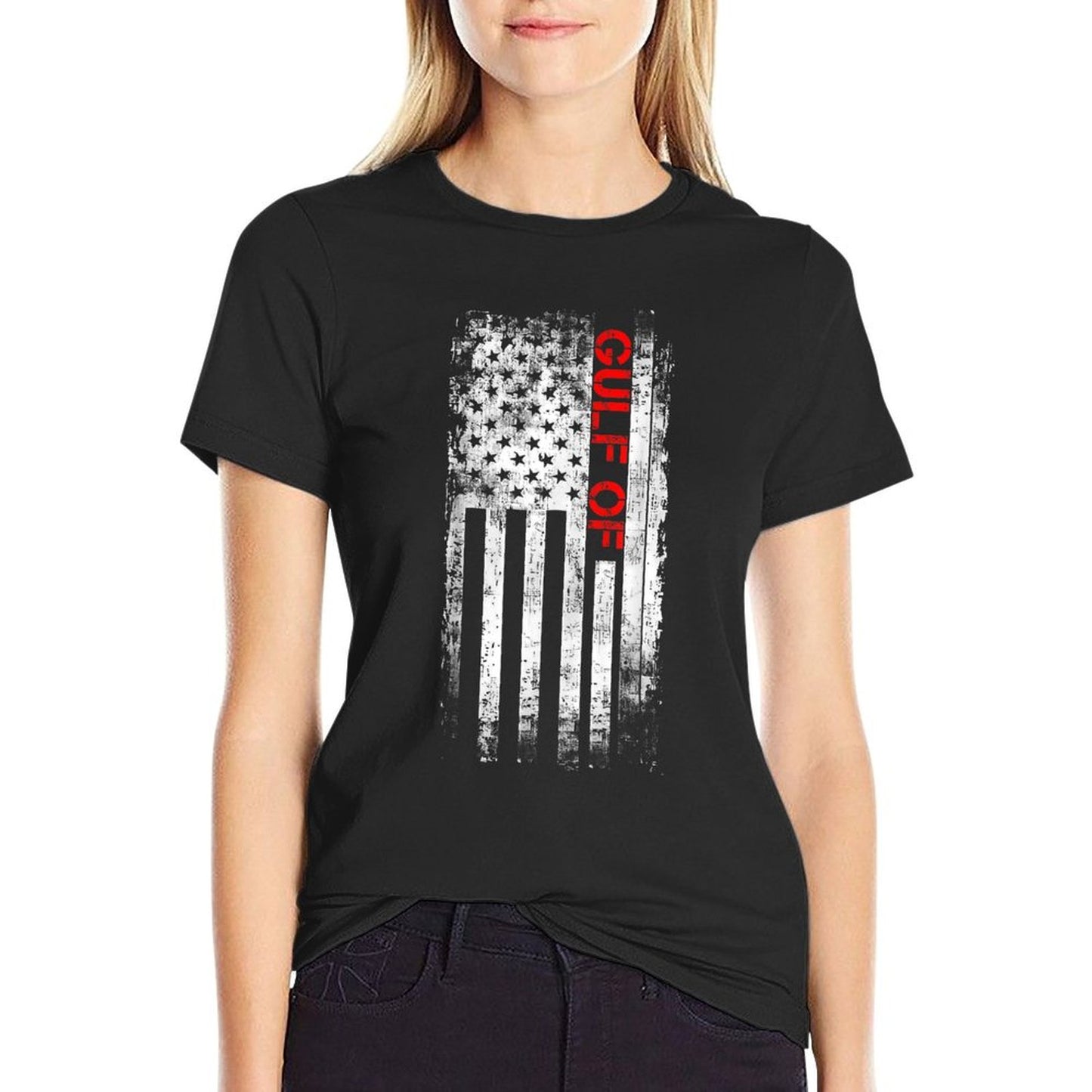 Gulf of USA America Funny Gulf of Mexico USA Flag Map July 4 Quick-drying T-Shirt