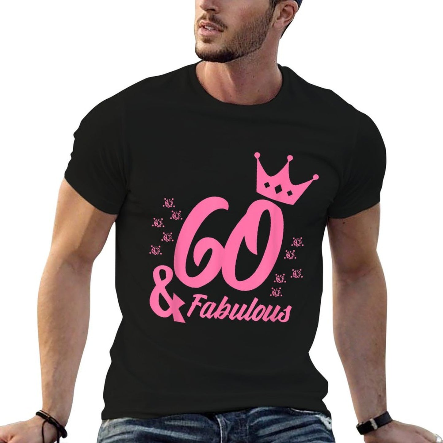 60 & Fabulous 60th Birthday Diamond 1958 T-shirt Heathered Texture T-Shirt