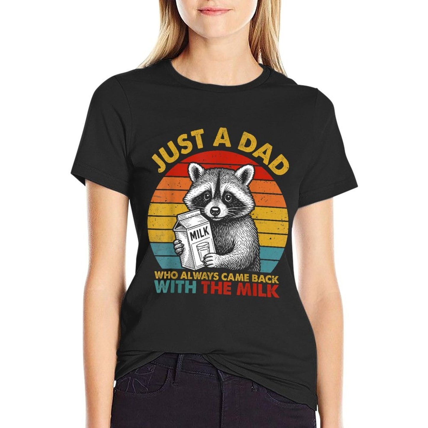 Just A Dad Who Always Came Back with The Milk Fathers Day Vintage-inspired T-Shirt