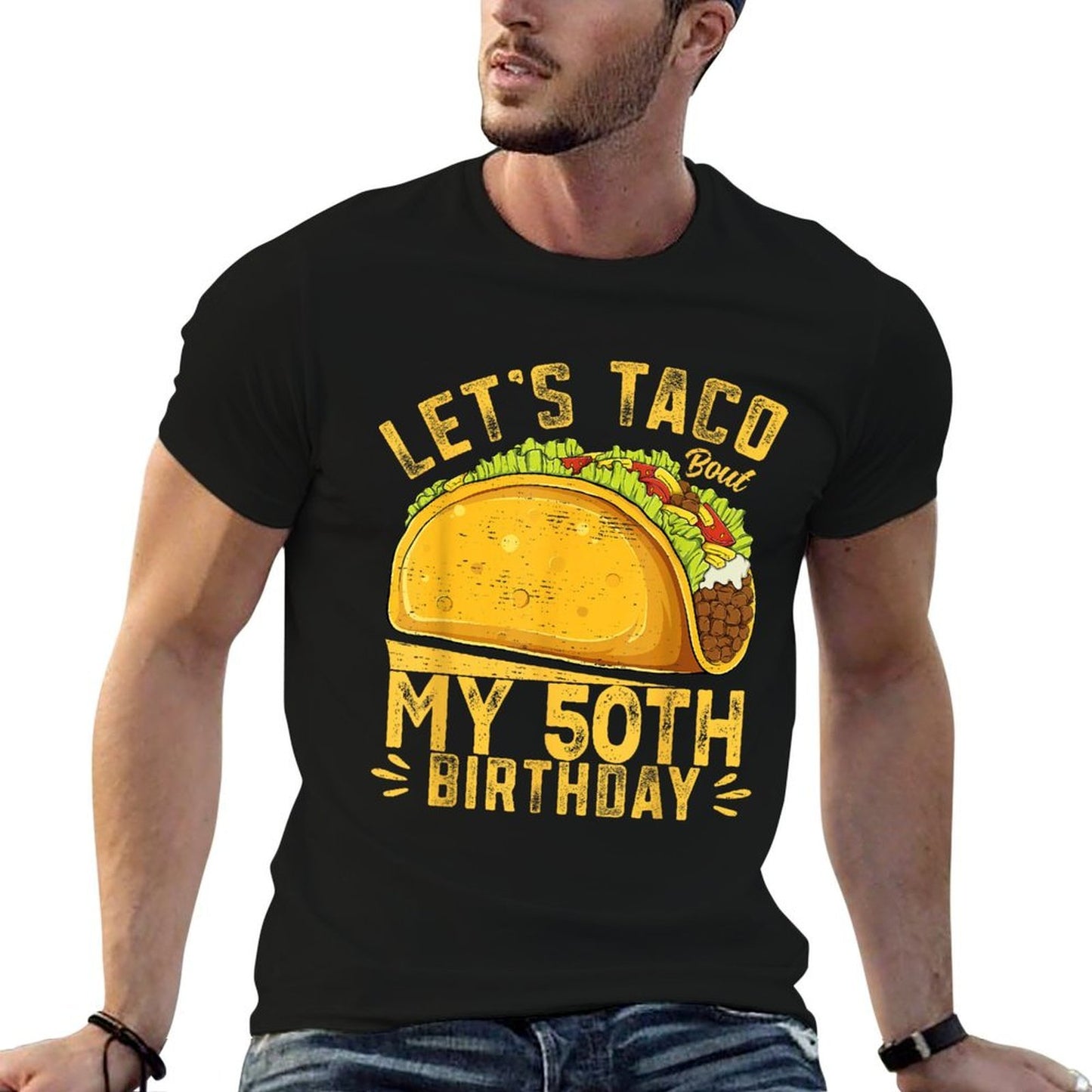 Funny 50 Year Old Let's Taco Bout My 50th Birthday Eco-friendly Material T-Shirt