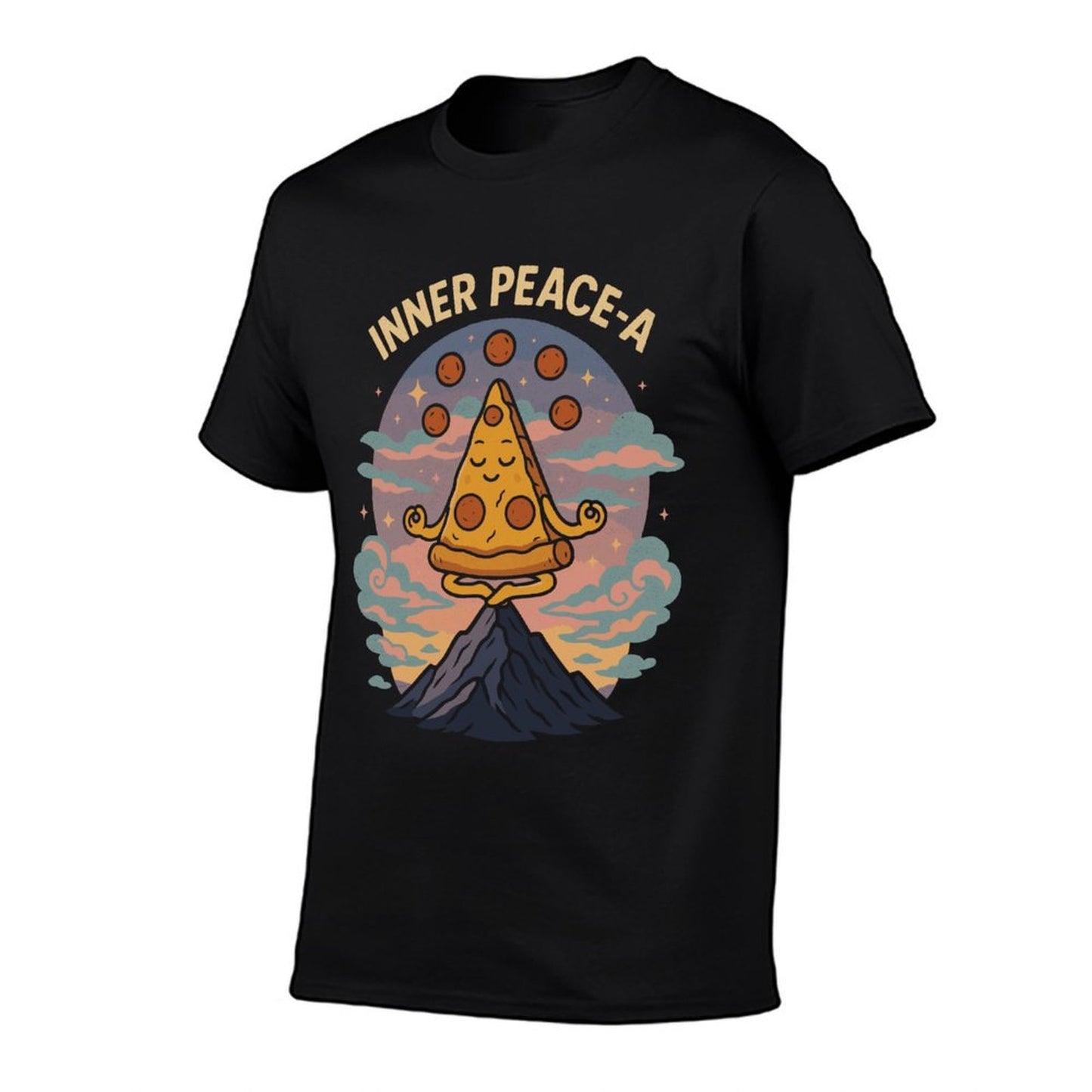 Inner Peace-a Funny Pizza Meditation Vintage Retro Moisture-wicking T-Shirt