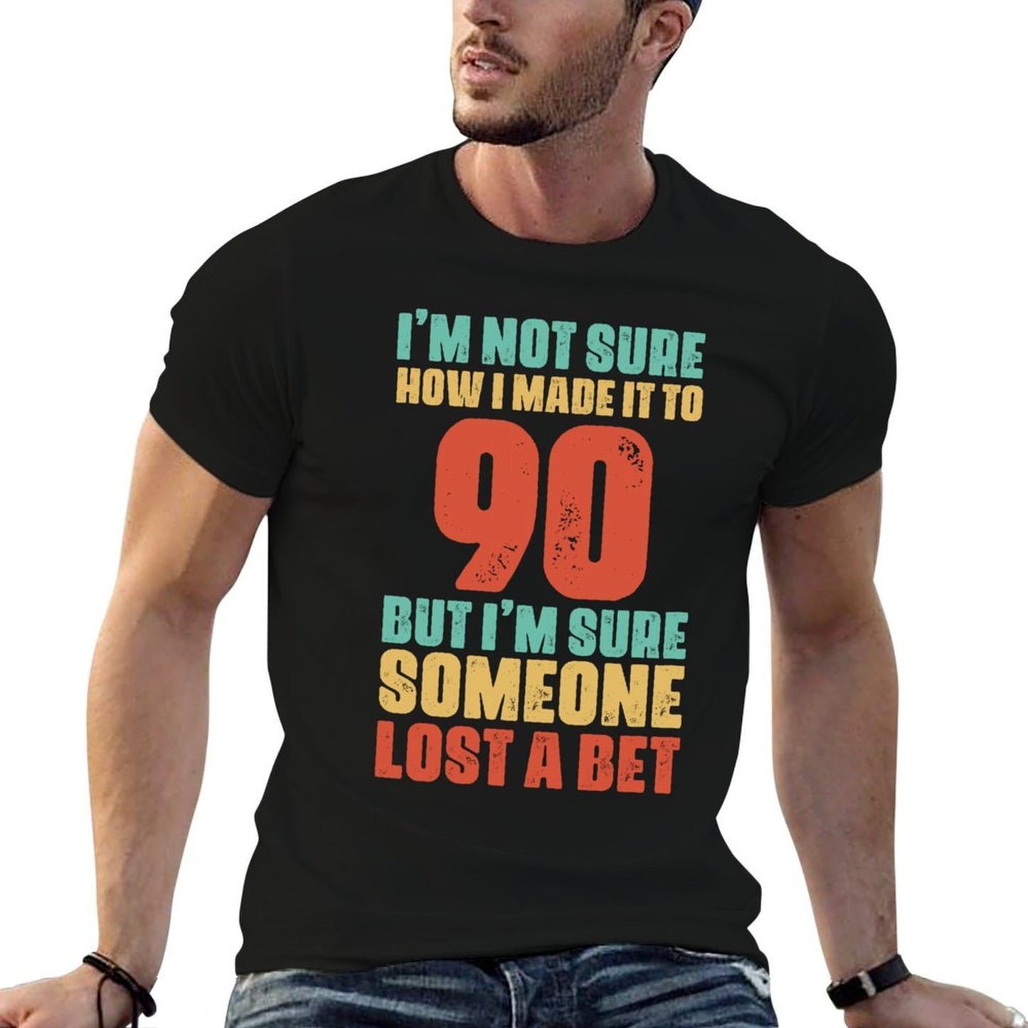 Retro Vintage Funny Mens 90th Birthdays 90 Years Old Sweatshirt Slim-fit Cut T-Shirt