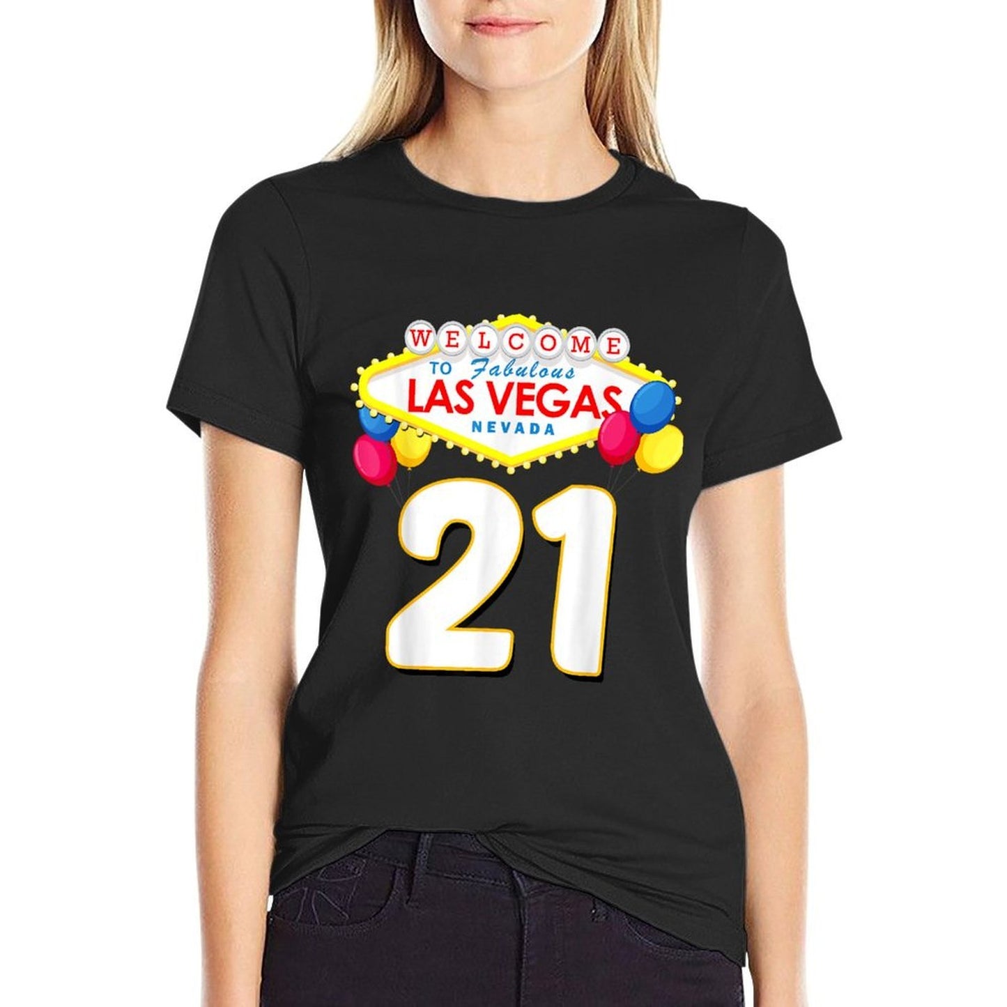 21st Birthday T Las Vegas Fabulous 21 Years Old Gift Cotton T-Shirt