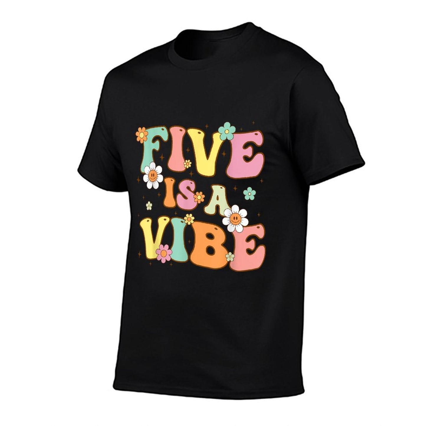 Groovy 5th Birthday Five Is A Vibe 5 Year Old Girls Boys Vintage-inspired T-Shirt