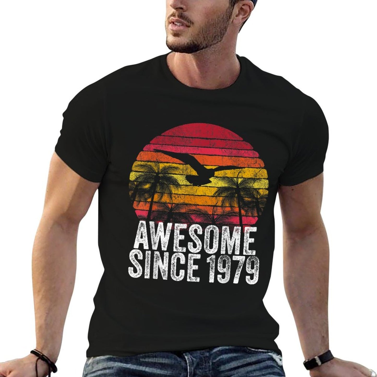 40th Birthday Gift Vintage 1979 Classic Men Women Sunset Versatile T-Shirt