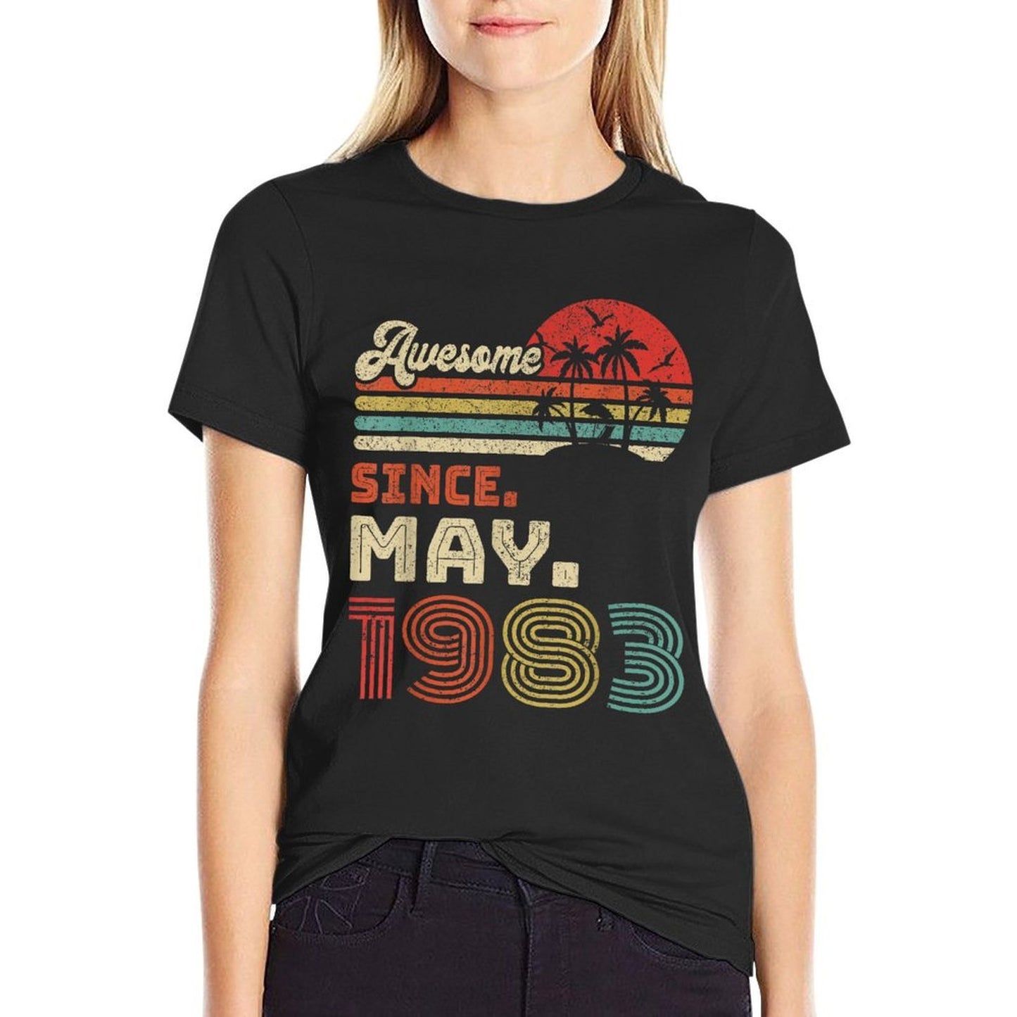 40 Year Old Awesome Since May 1983 40th Birthday Cotton T-Shirt