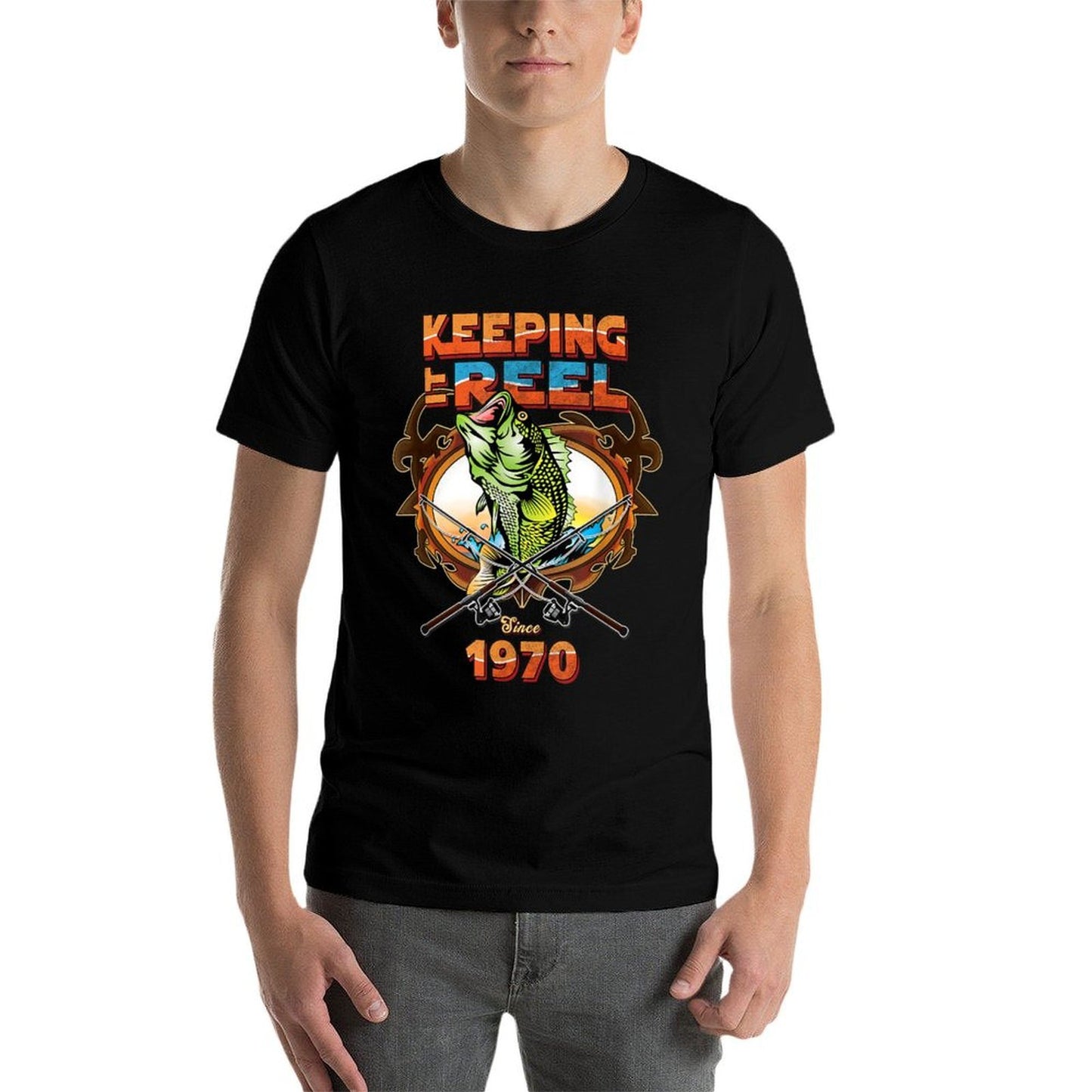 50th Birthday Fishing Keeping It Reel Since 1970 Mens Lightweight T-Shirt