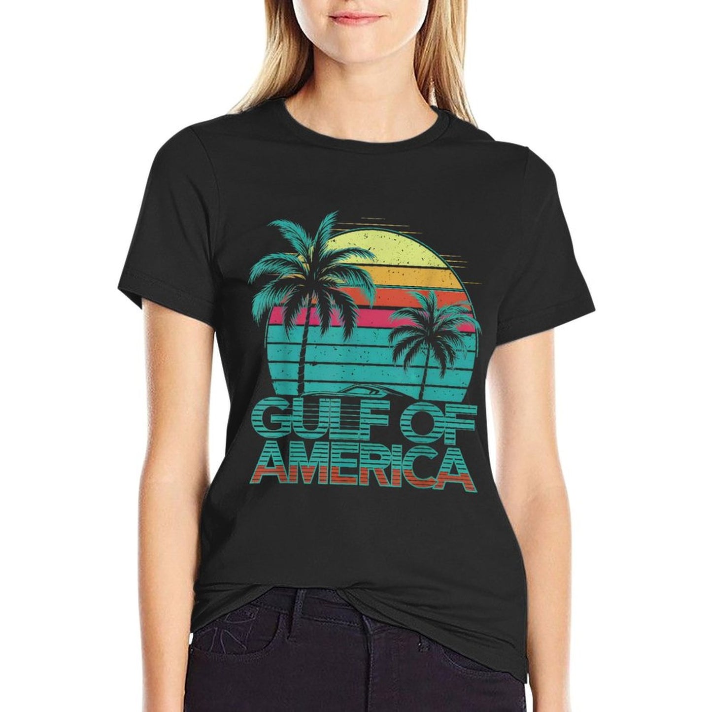 Retro Gulf Of USA America Est 2025 American Flag Gulf Mexico Vintage-inspired T-Shirt