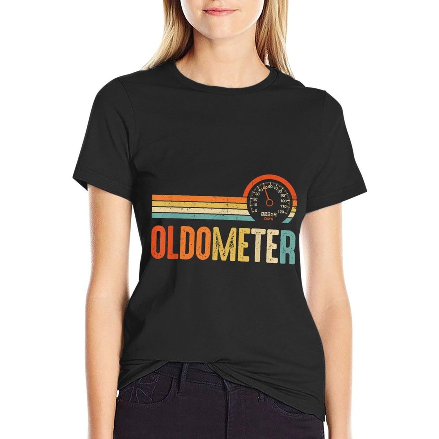 OLDOMETER 50 Funny for 50th Birthday 50th Years Old Rolled Sleeves T-Shirt