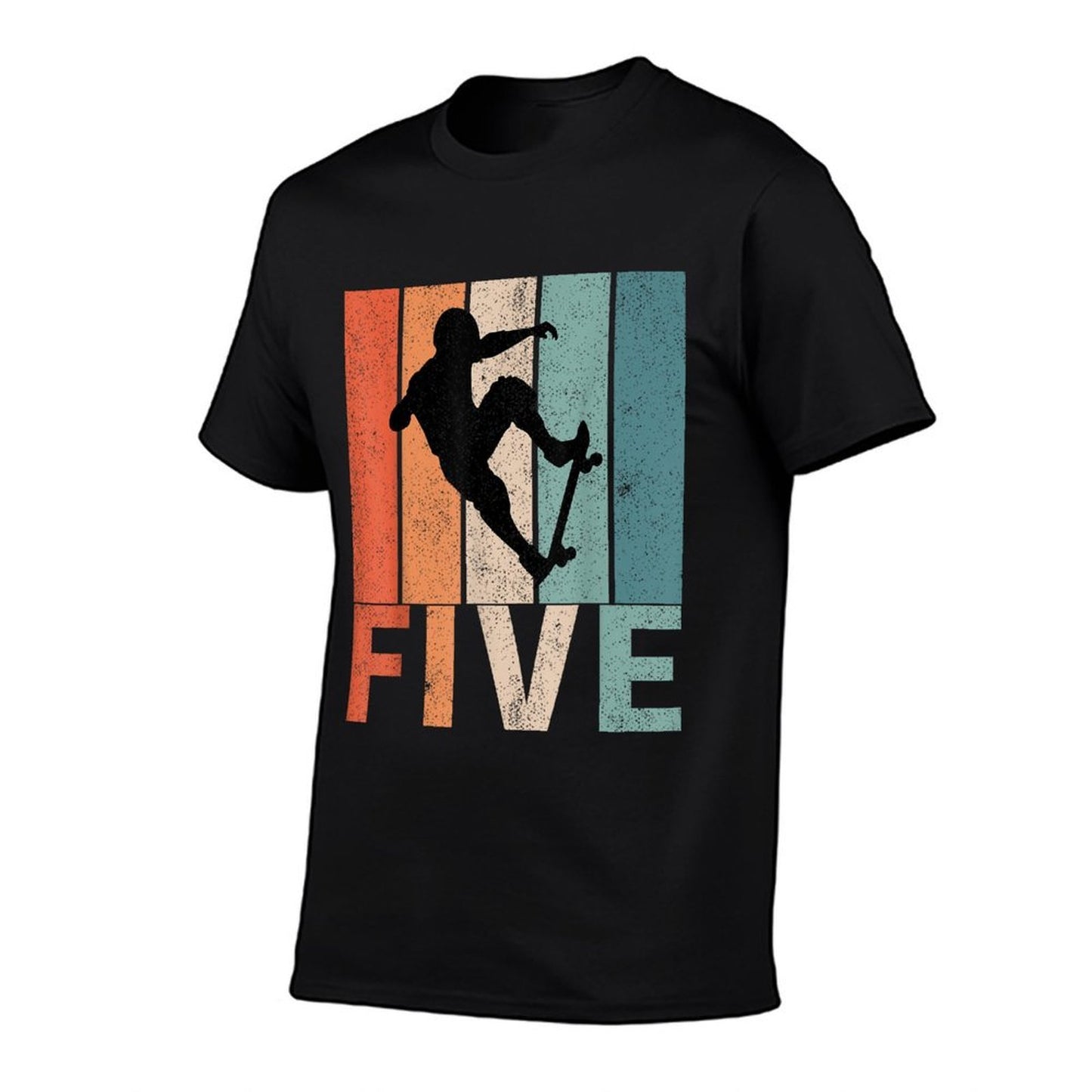 5th Birthday Retro Skateboard Skater Boys Kids 5 Years Old Relaxed-fit T-Shirt