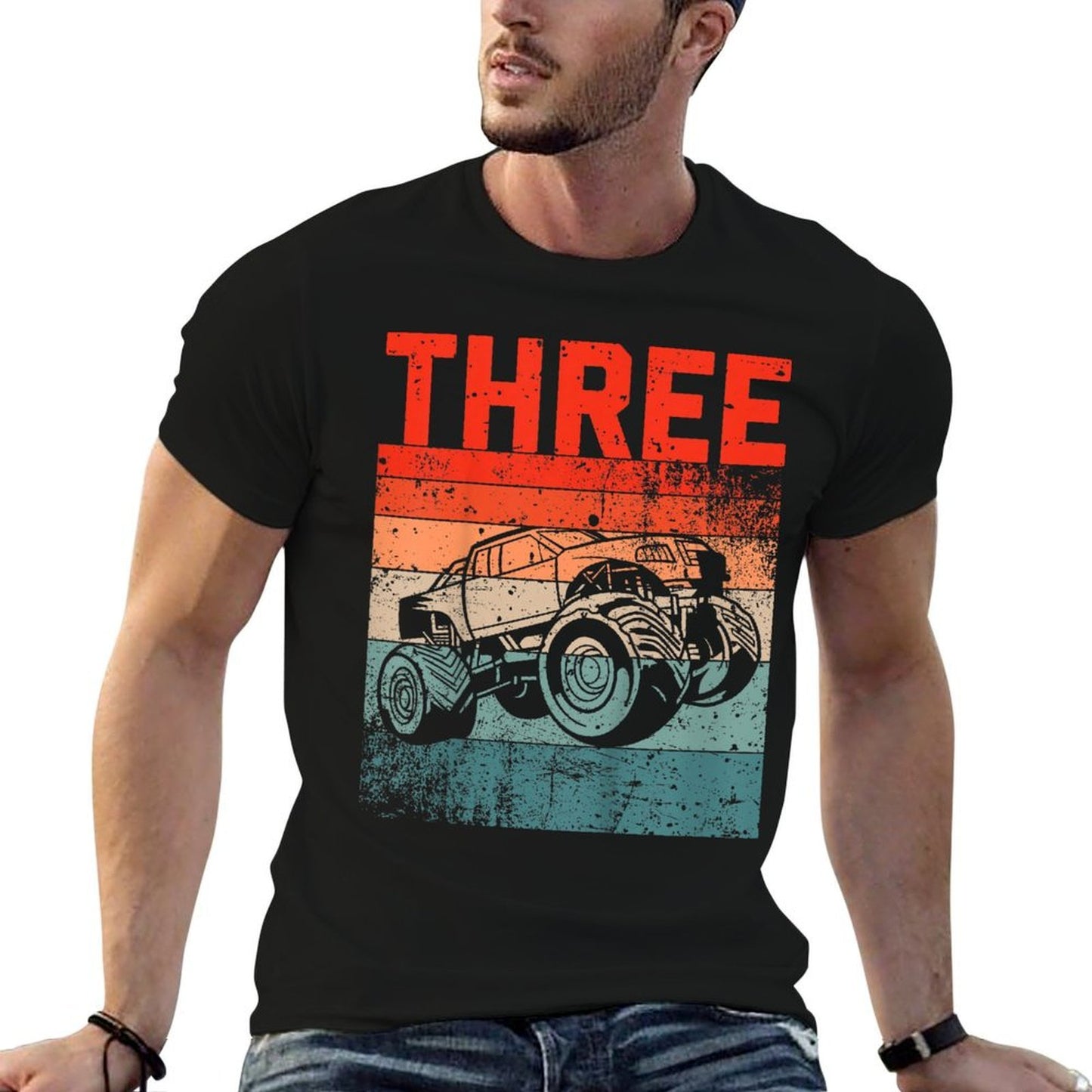 3 Year Old 3rd Birthday Monster Truck Boys Girls Kid Quick-drying T-Shirt