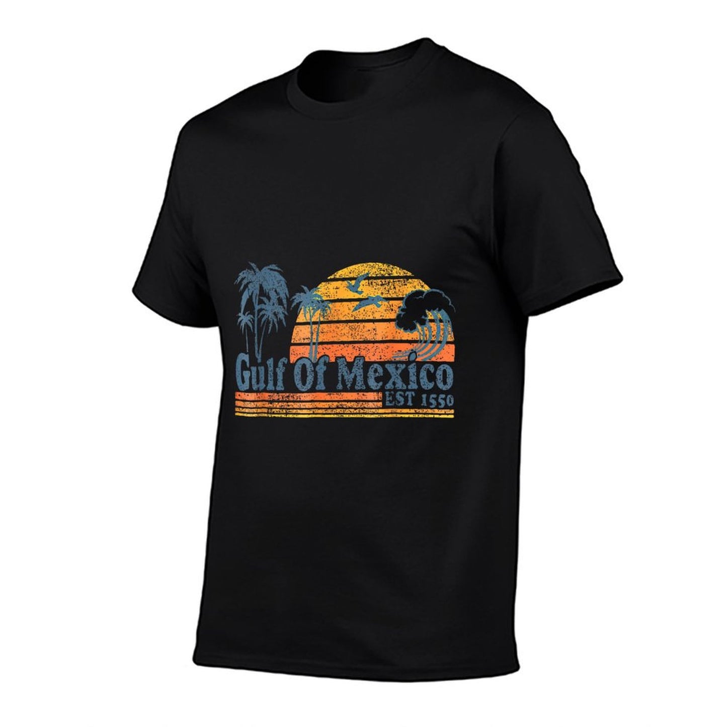 Retro Gulf Of USA America Est 1550 American Flag Gulf Mexico Polyester Blend T-Shirt