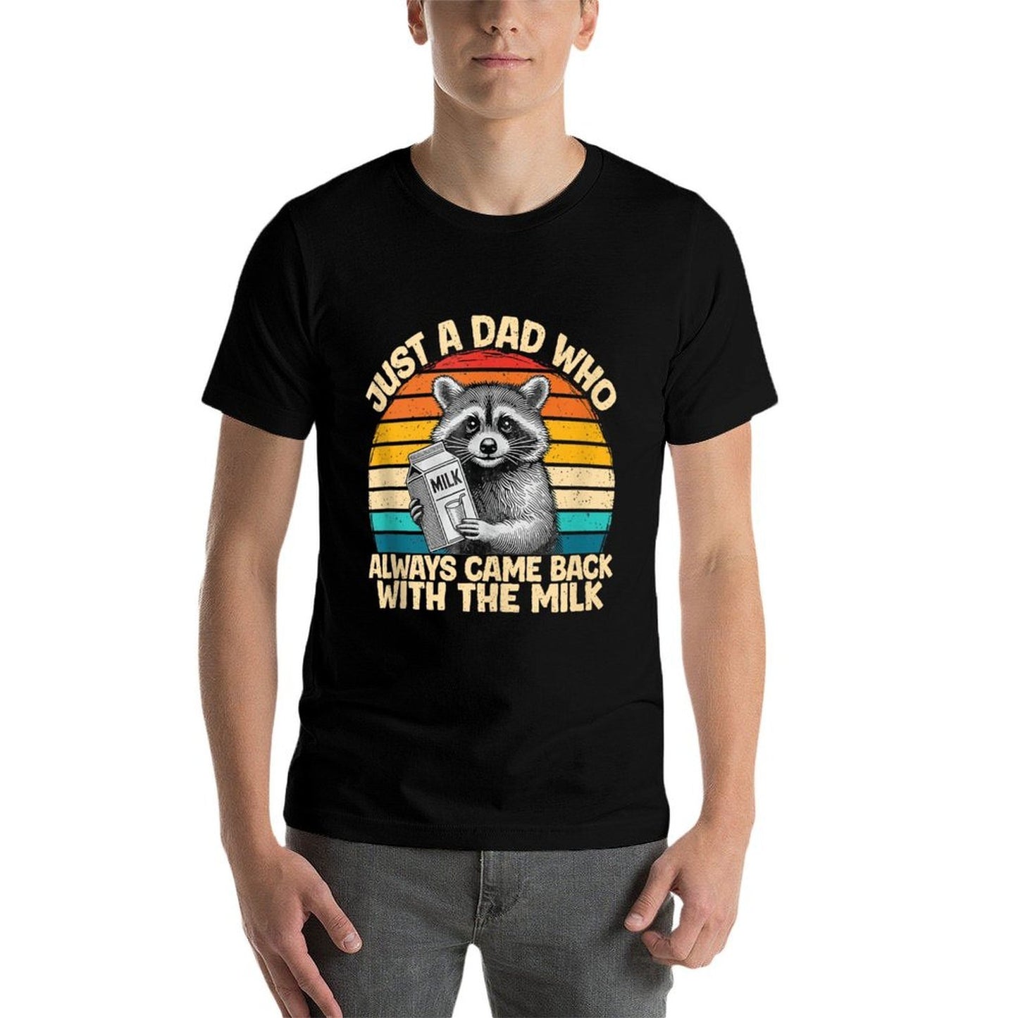 Just A Dad Who Always Came Back With The Milk Funny Slim-fit Cut T-Shirt
