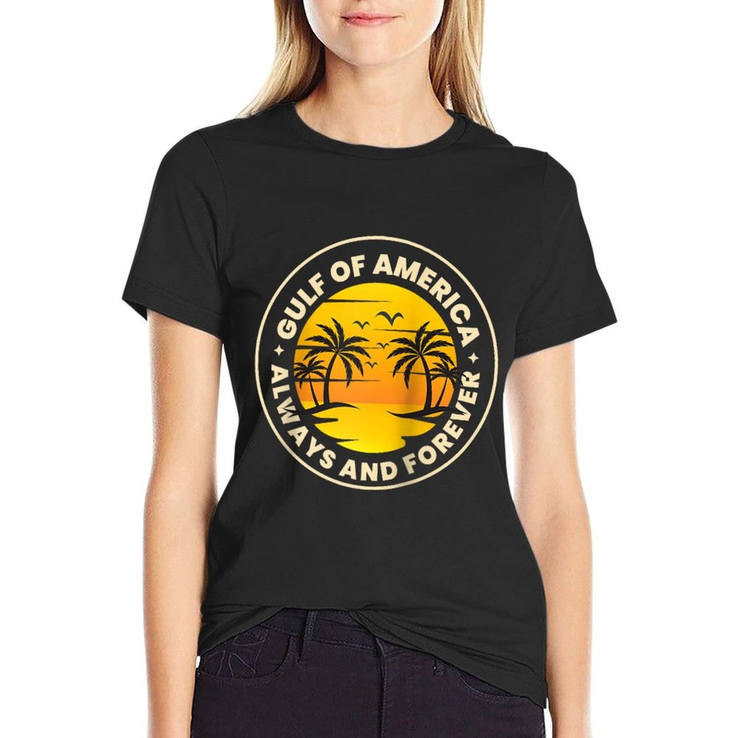 Gulf of USA America Retro Throwback Design Raglan Baseball Rolled Sleeves T-Shirt