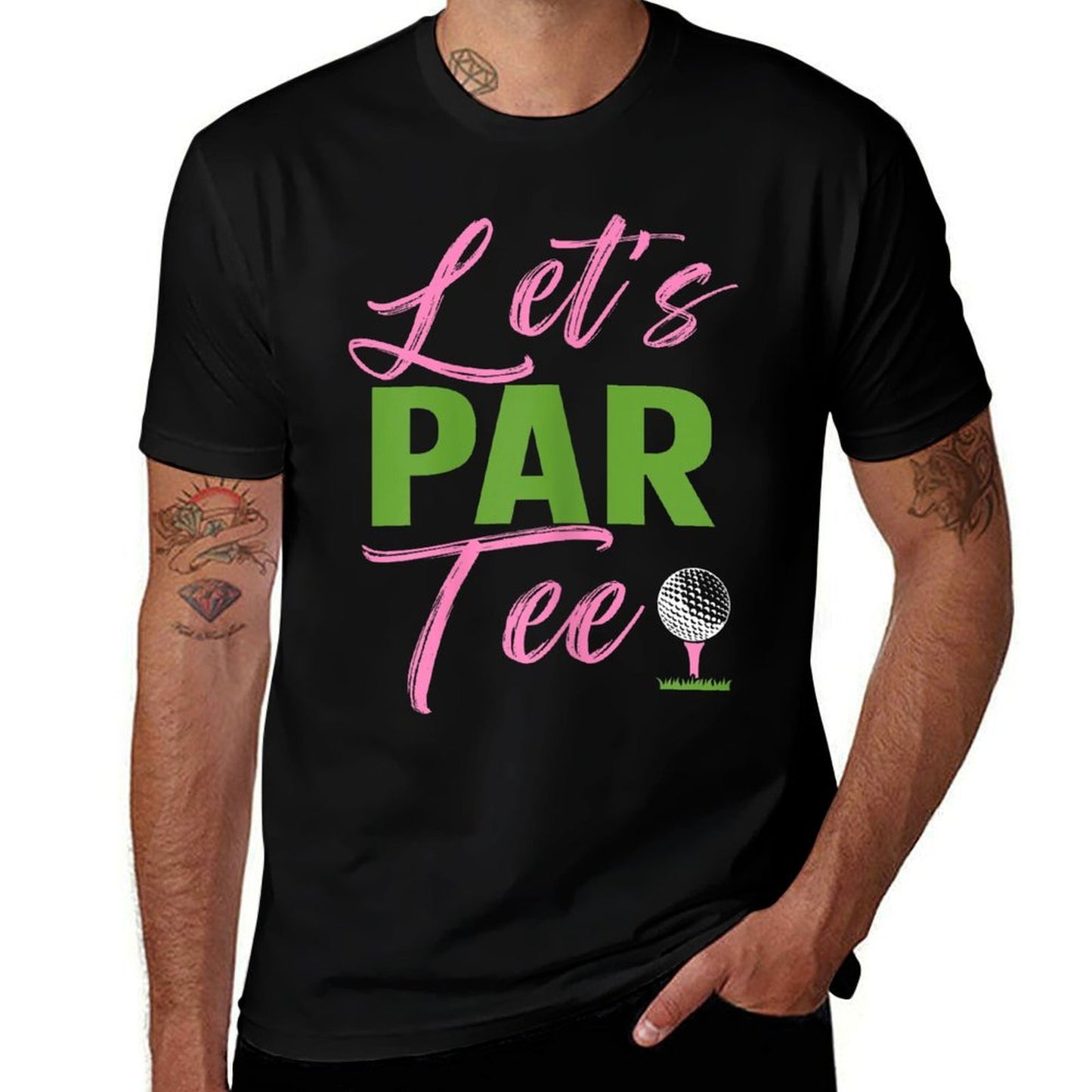 Womens Let's Par Funny Golf Golfer Girl Women Golfing Party Polyester Blend T-Shirt