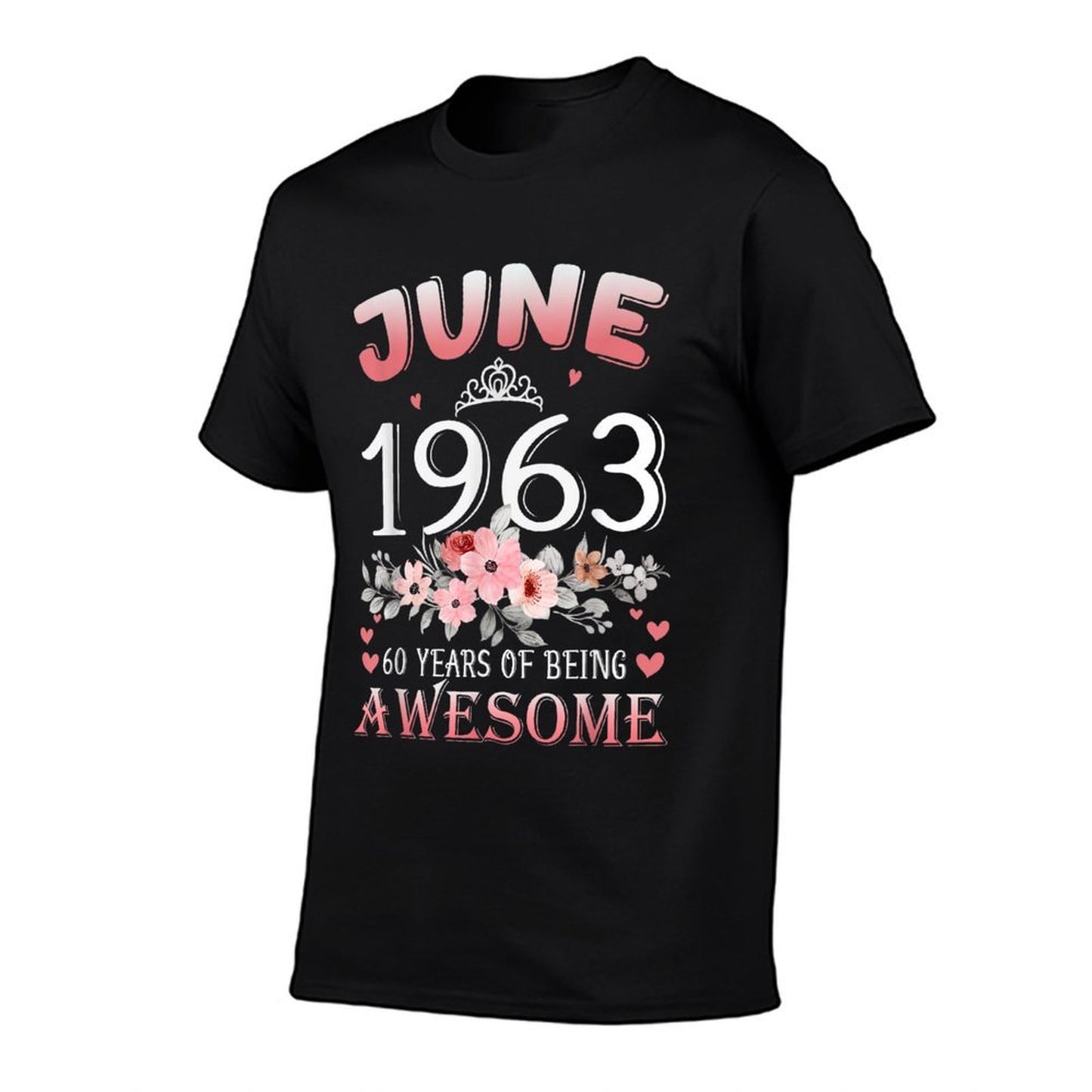 60 Year Old Made In June 1963 60th Flower Birthday Gift Summer-ready Fabric T-Shirt