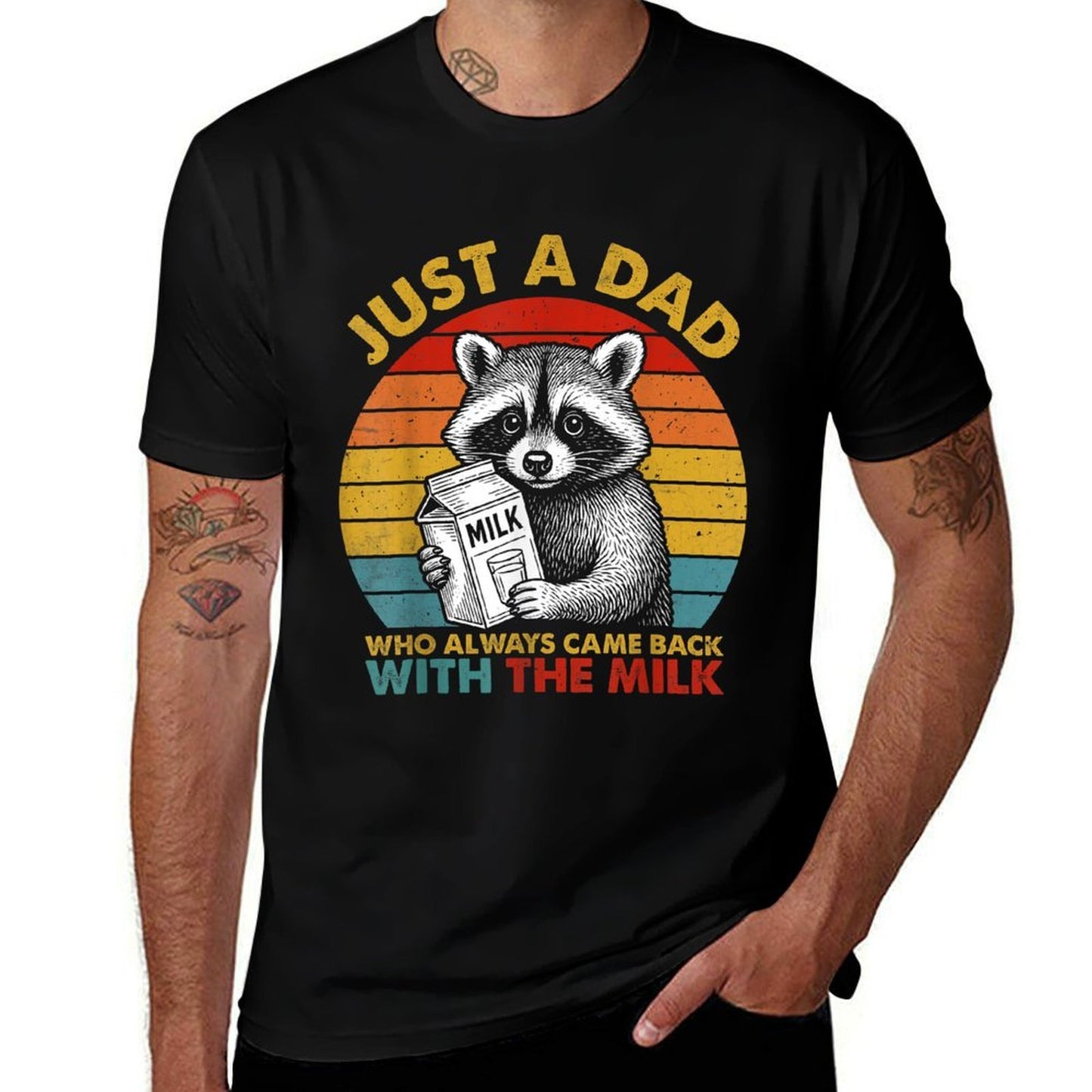 Just A Dad Who Always Came Back with The Milk Fathers Day Vintage-inspired T-Shirt