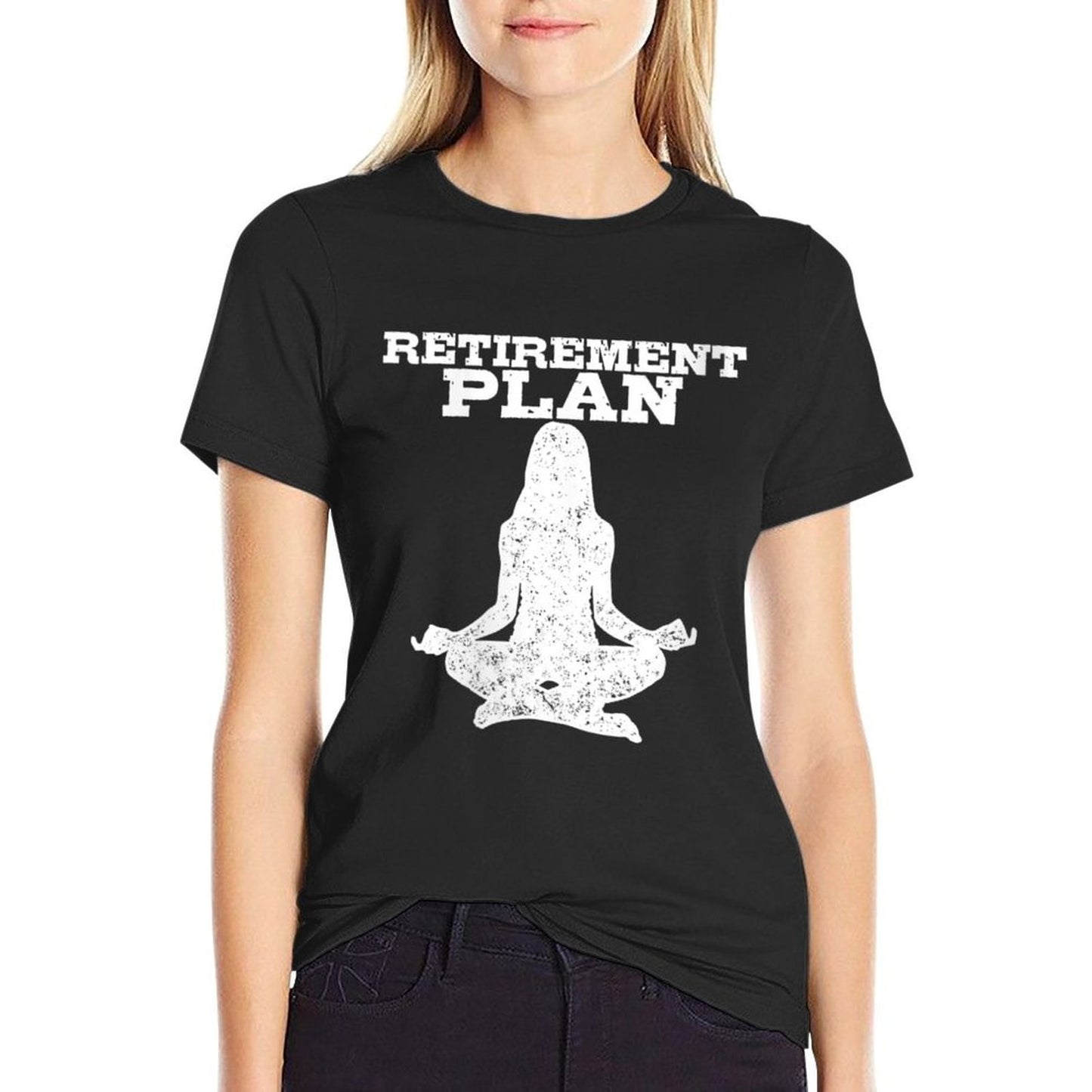 Womens Funny Retirement Gifts Sayings Retired Plan Yoga Lover Soft T-Shirt