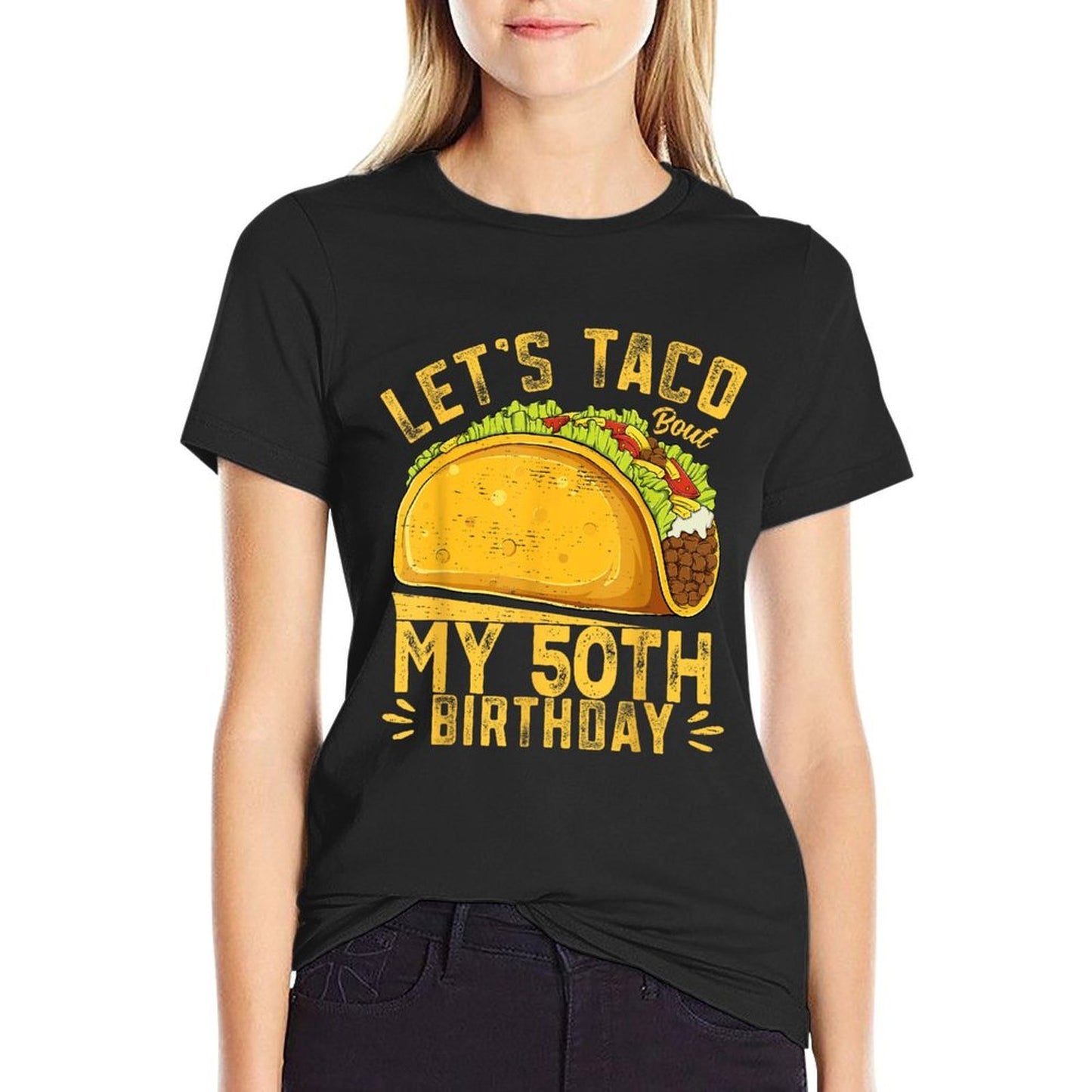 Funny 50 Year Old Let's Taco Bout My 50th Birthday Eco-friendly Material T-Shirt
