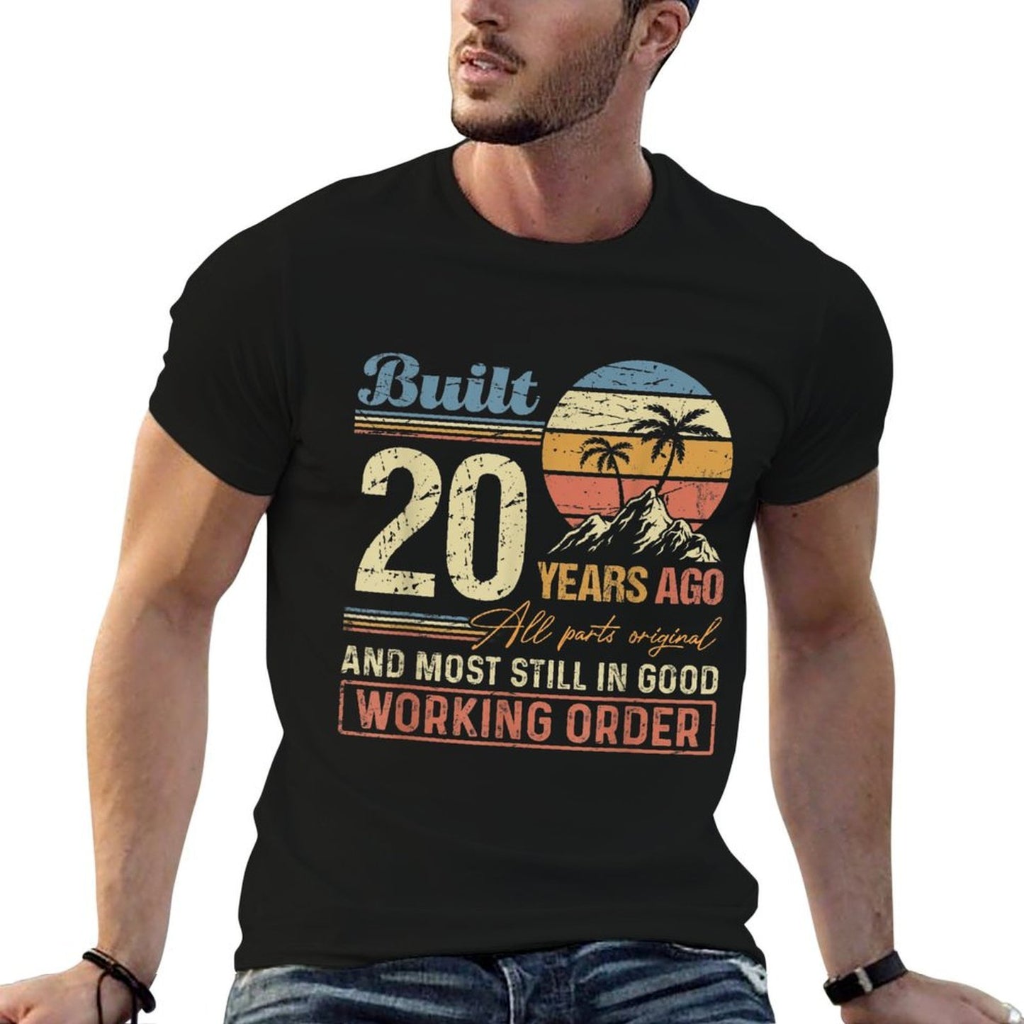 Built 20 Years Ago All Parts Original Funny 20th Birthday Summer-ready Fabric T-Shirt