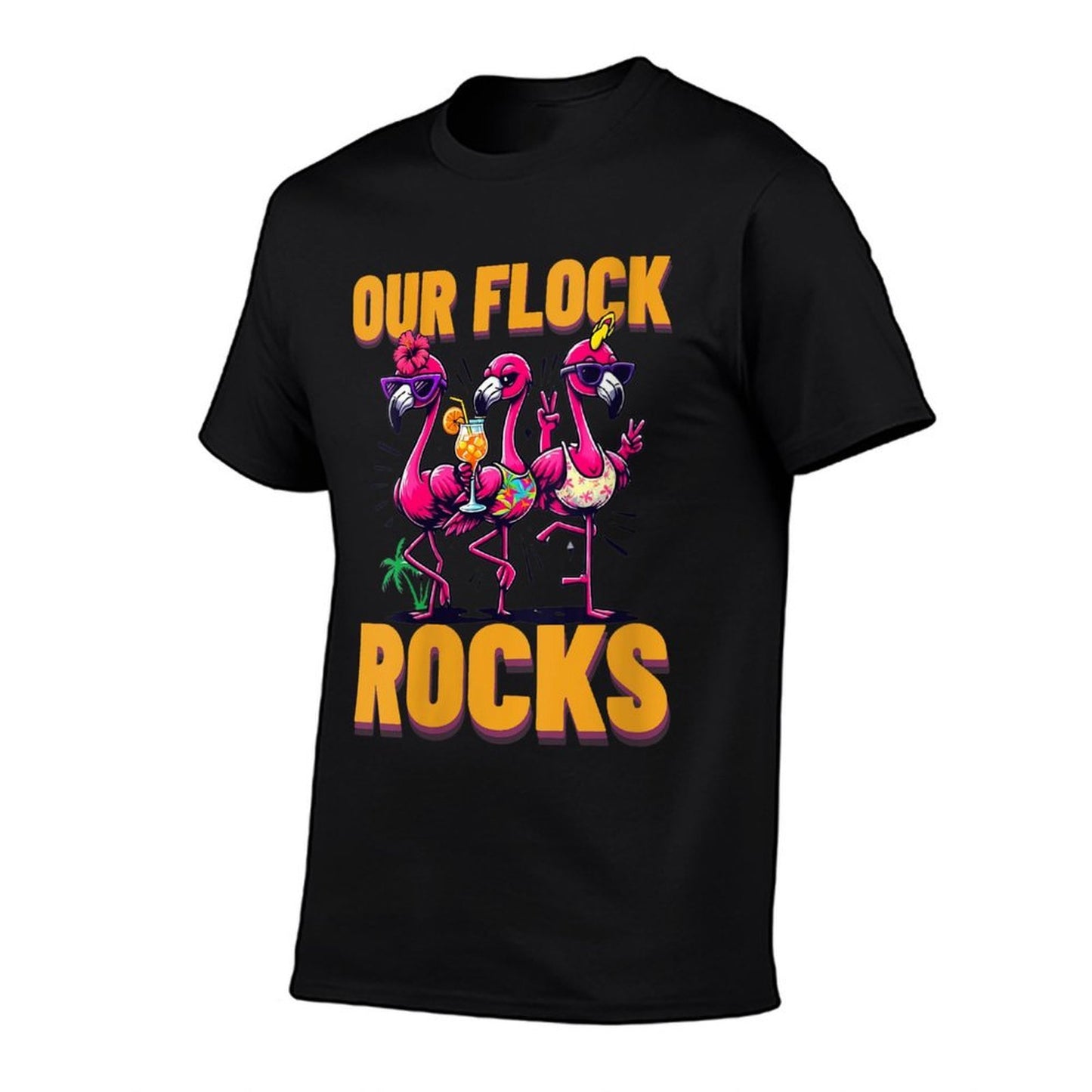 Womens Our Flock Rocks Flamingo Summer Vacation Family Matching Affordable Price T-Shirt