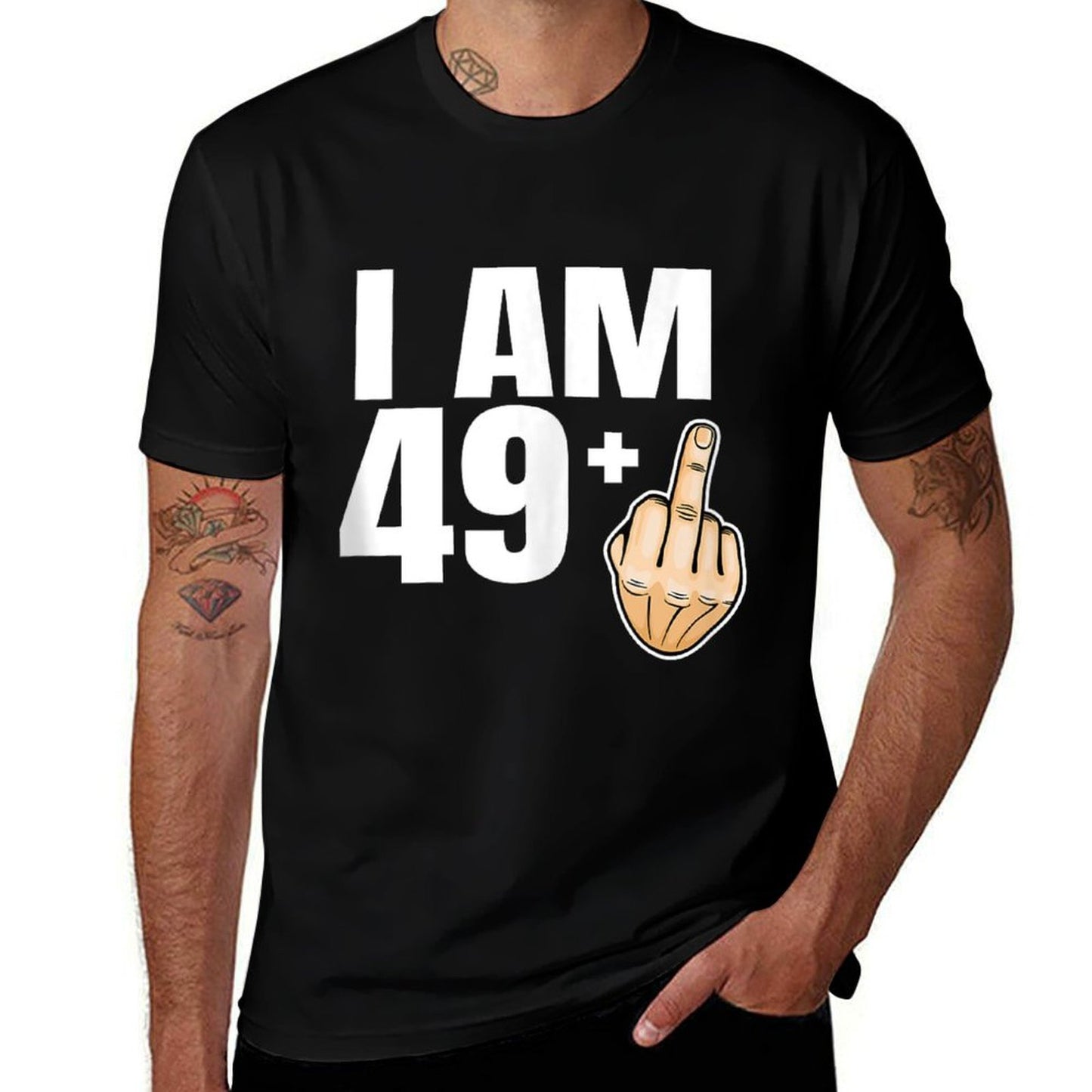 Funny 50th Birthday Middle Finger Gag Gift Summer-ready Fabric T-Shirt